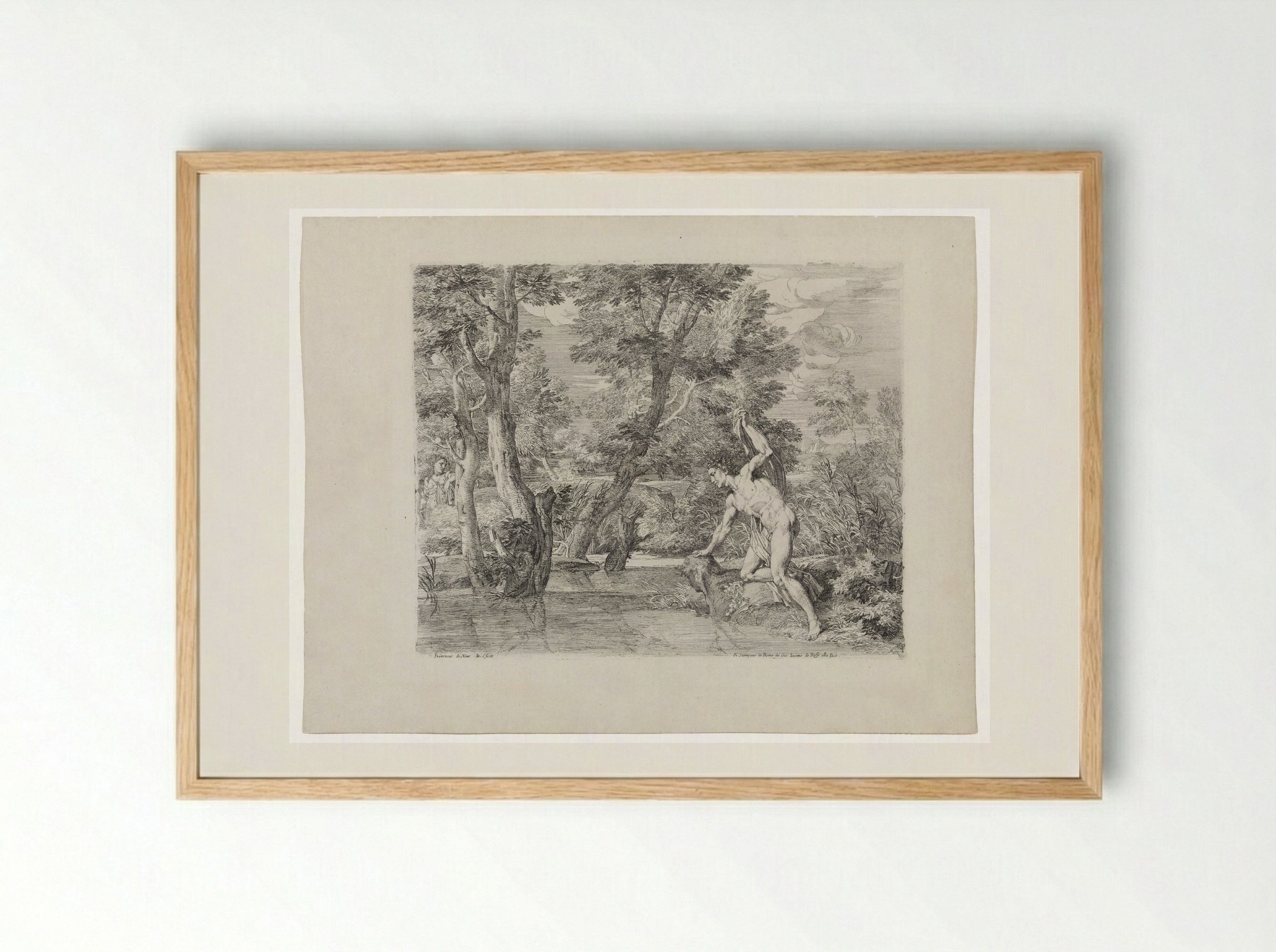 Narcissus and Echo - Frans de Neve - Framed Print Wood