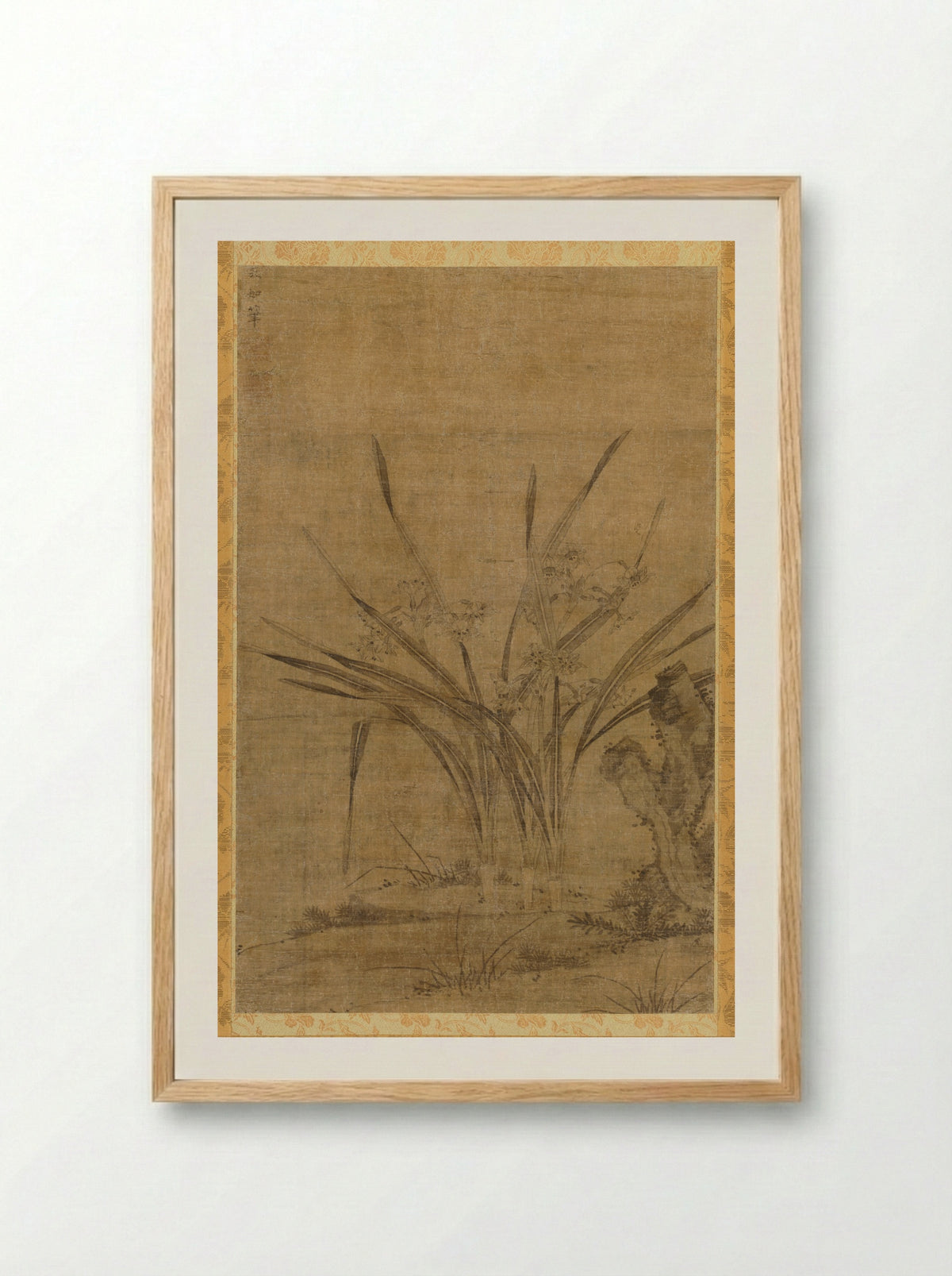 Narcissus and Rocks - Lu Tianru - Framed Print Wood