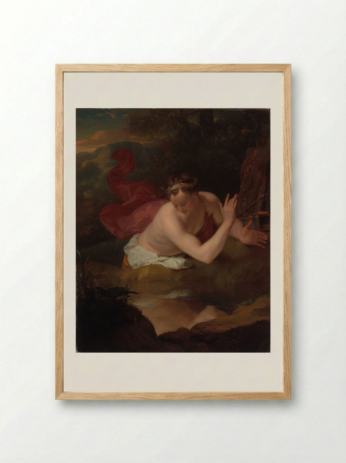 Narcissus - Godfried Schalcken - Framed Print Wood