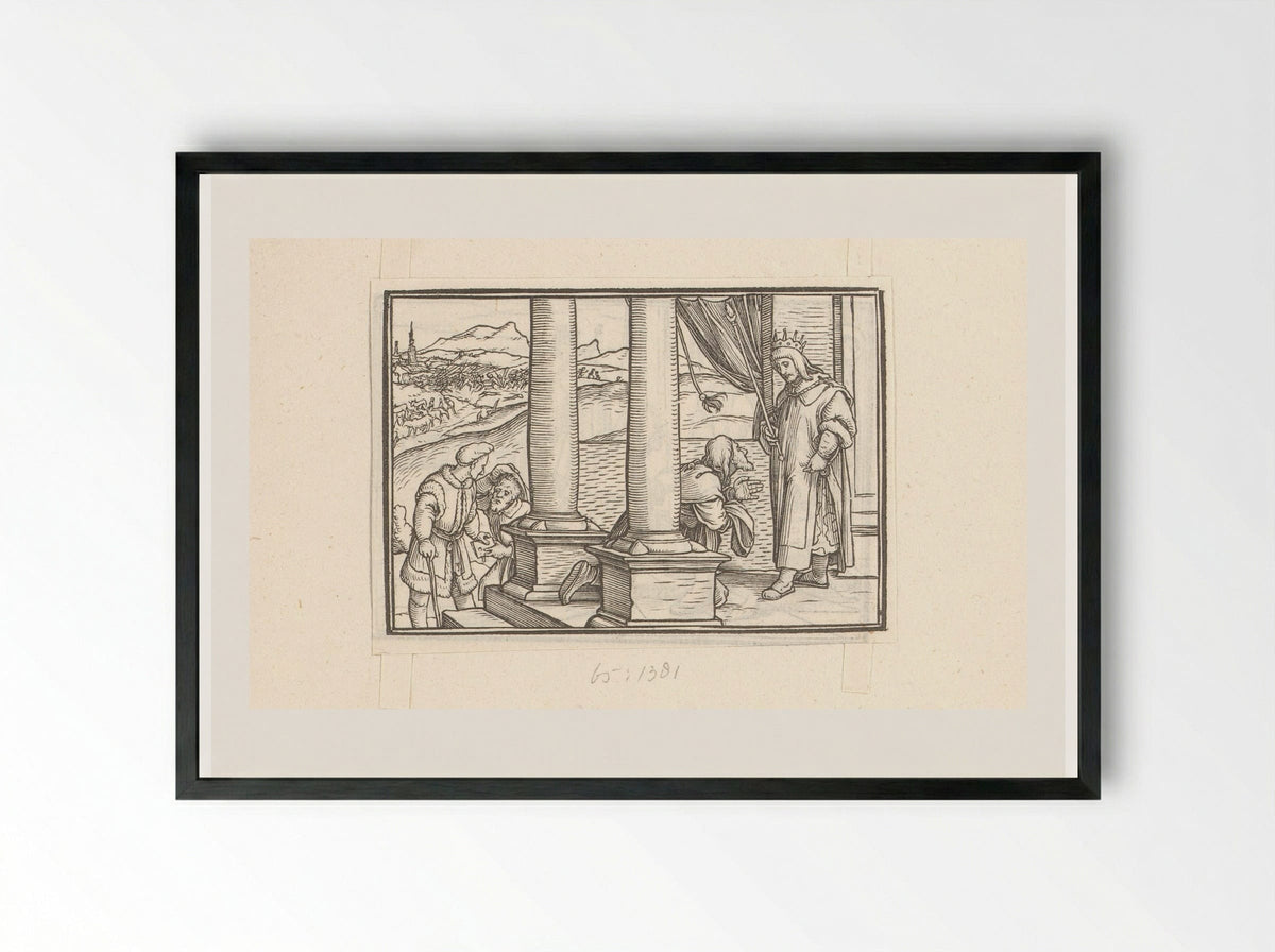 Nathan Rebuking David - Veit Rudolf Specklin - Framed Print Black
