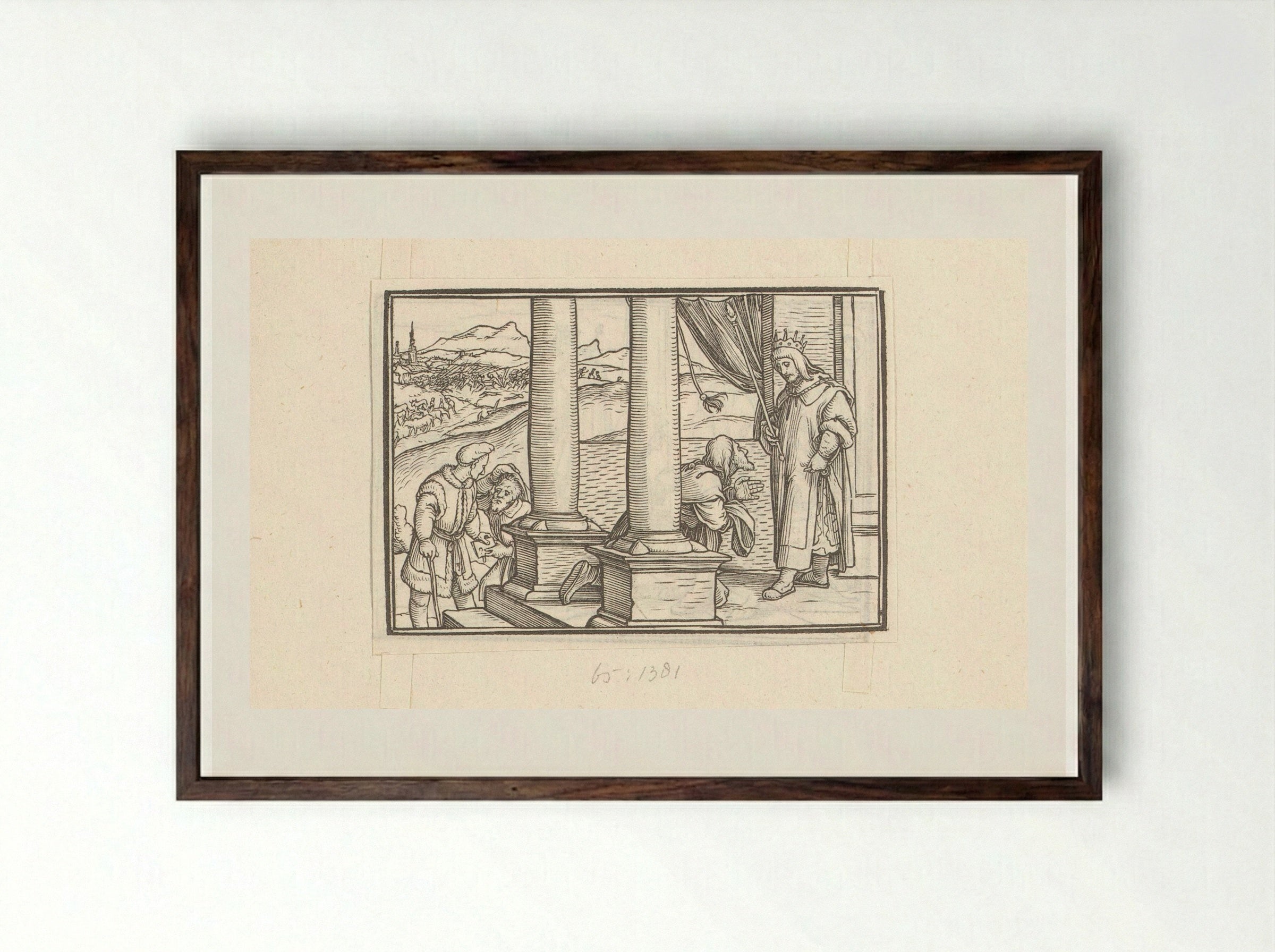 Nathan Rebuking David - Veit Rudolf Specklin - Framed Print Dark Wood