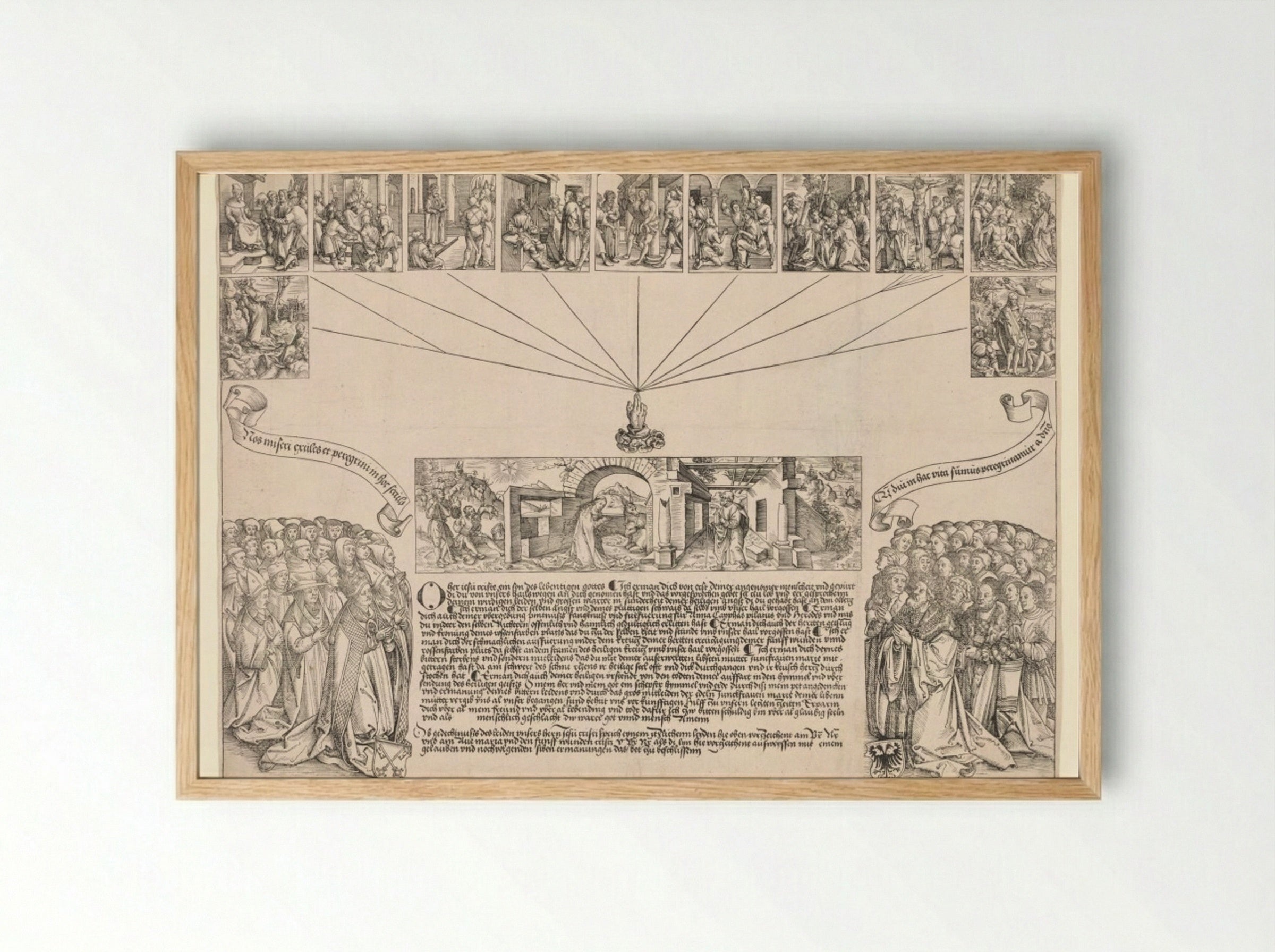 Nativity and Passion of Christ - Wolf Traut - Framed Print Wood