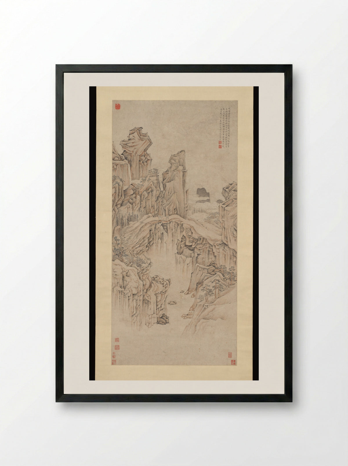 Natural Rock Bridge - Lu Zhi - Framed Print Black