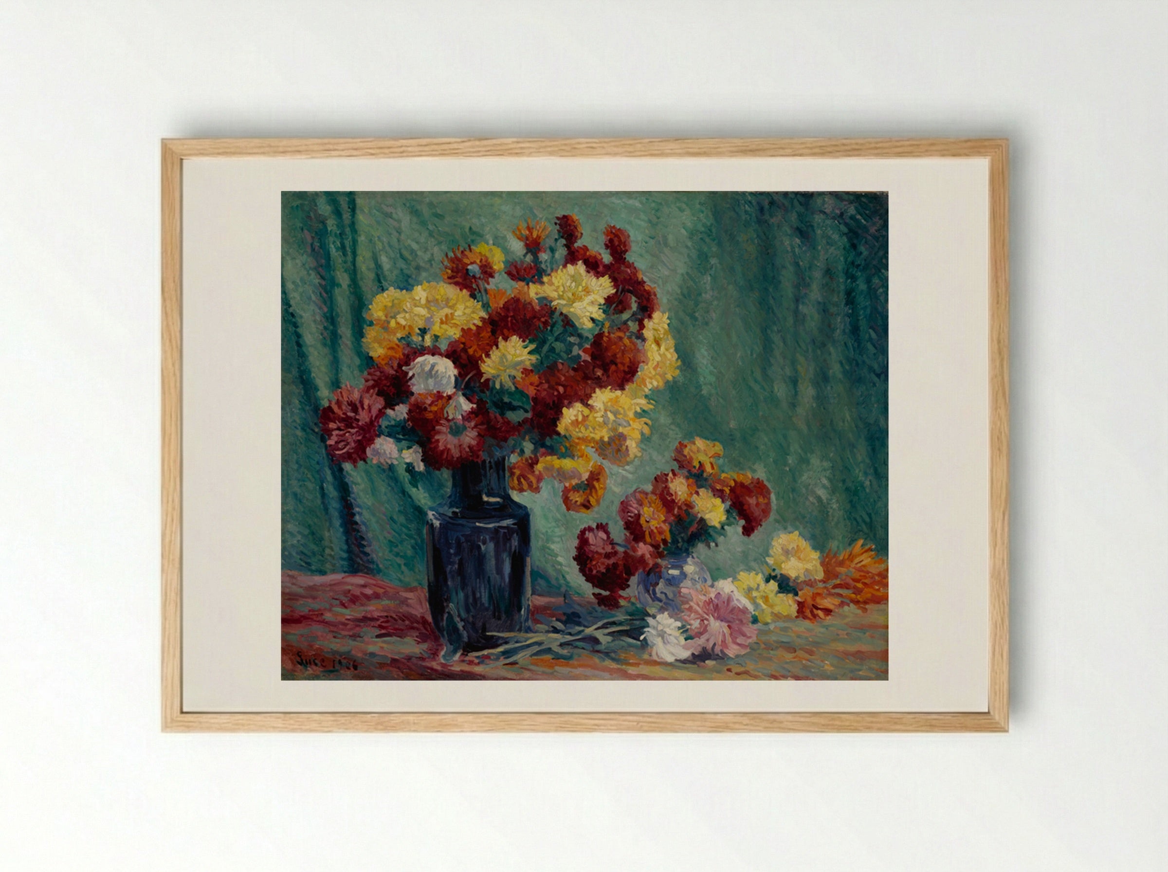Nature Morte Aux Fleurs - Maximilien Luce - Framed Print Wood