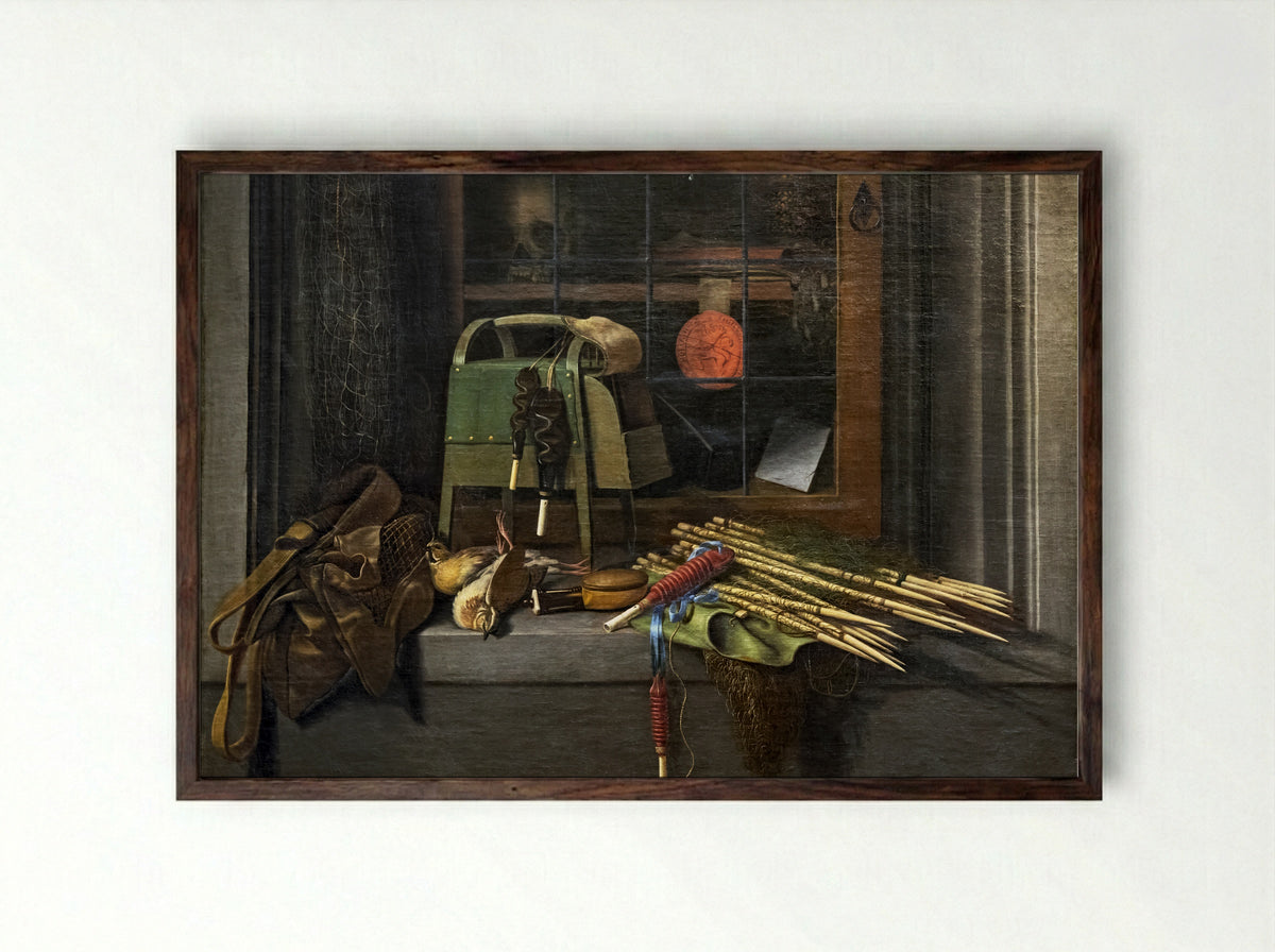 Nature morte aux poissons - Cornelis Norbertus Gysbrechts - Framed Print Dark Wood