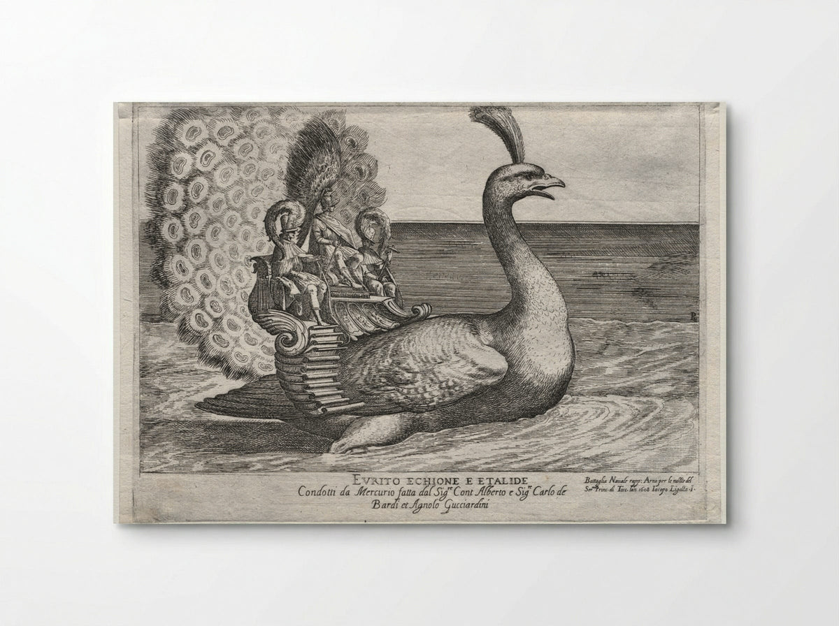 Naval Combat Represented on the Arno River: Evrito, Echione, and Etalide - Remigio Cantagallina - Poster