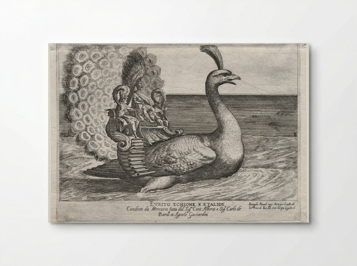 Naval Combat Represented on the Arno River: Evrito, Echione, and Etalide - Remigio Cantagallina - Poster