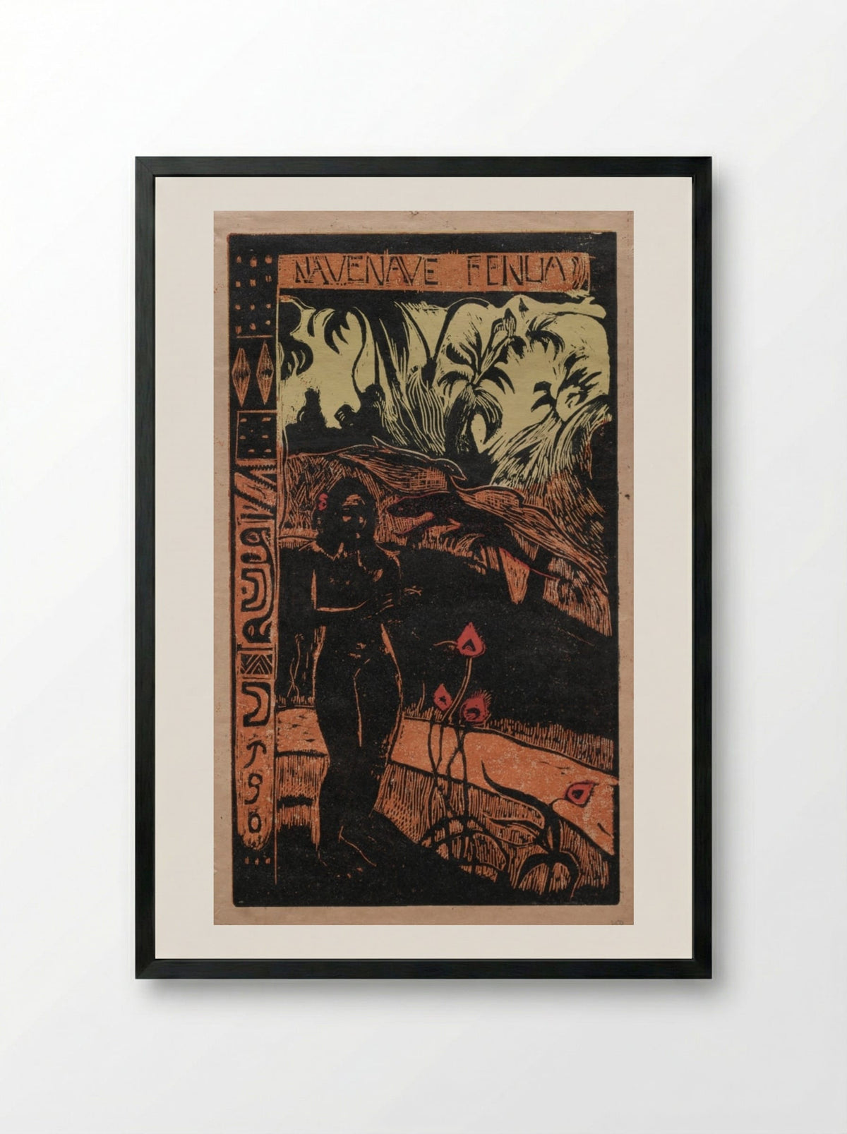 Nave Nave Fenua (Fragrant Isle) - Paul Gauguin - Framed Print Black