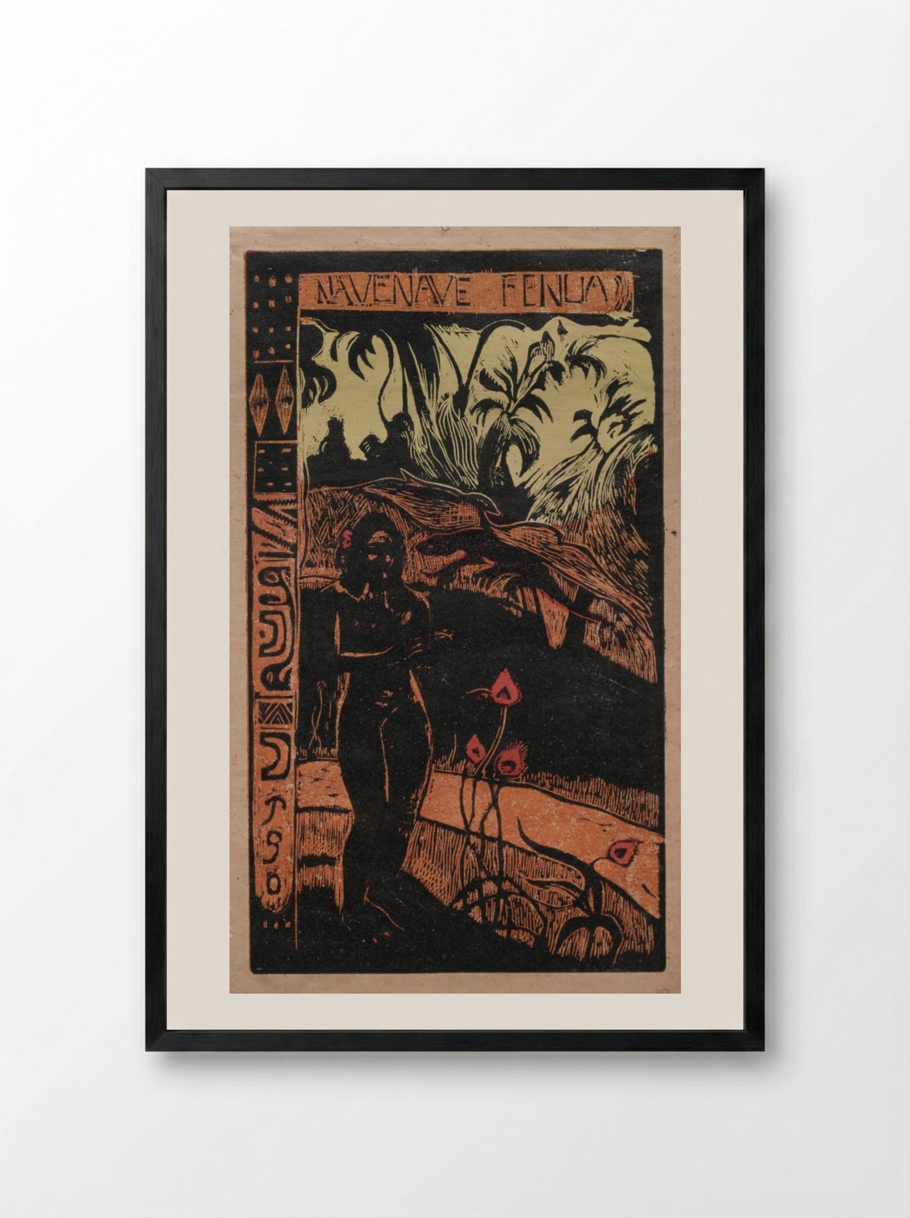 Nave Nave Fenua (Fragrant Isle) - Paul Gauguin - Framed Print Black
