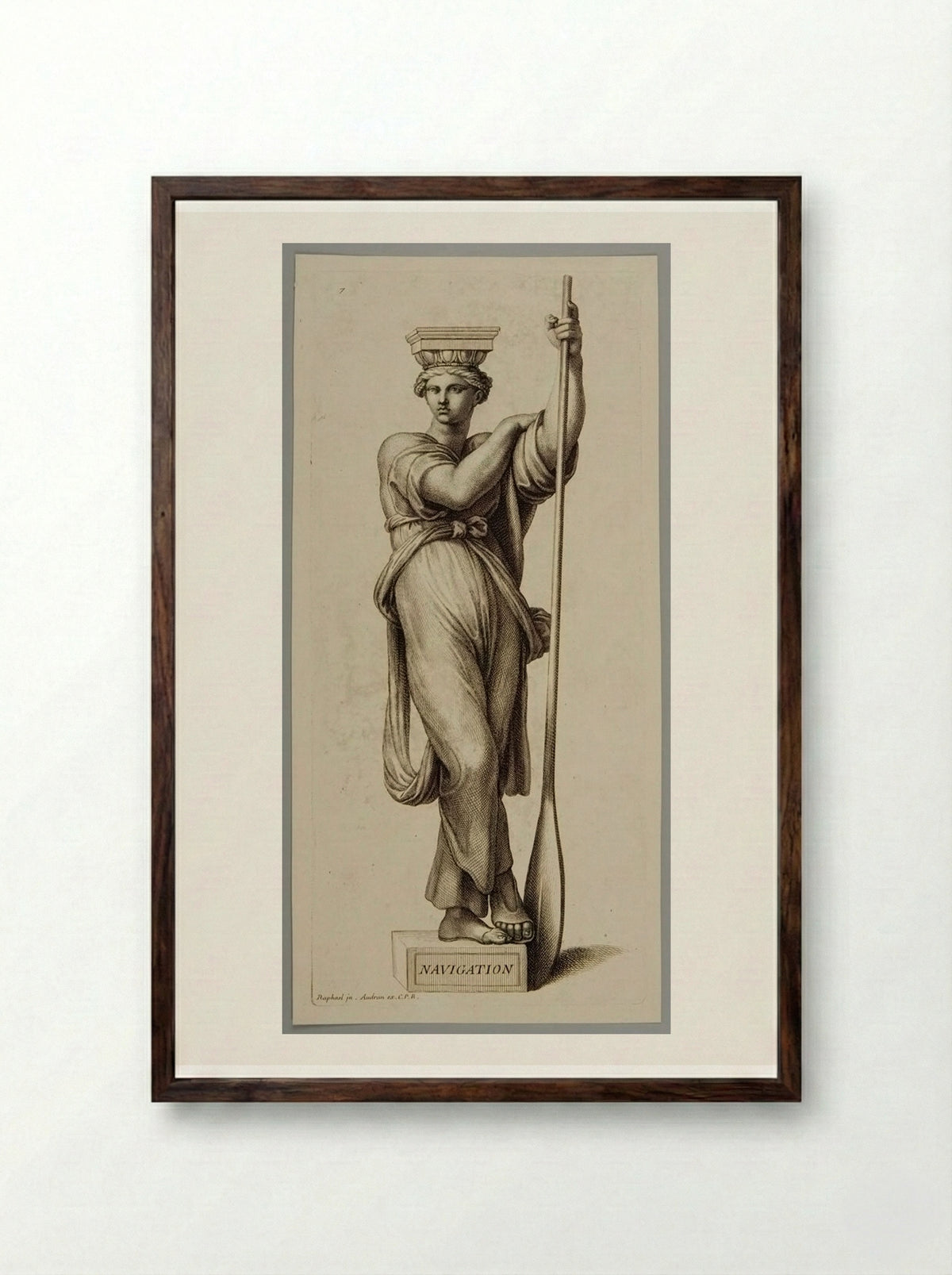 Navigation - Gérard Audran - Framed Print Dark Wood
