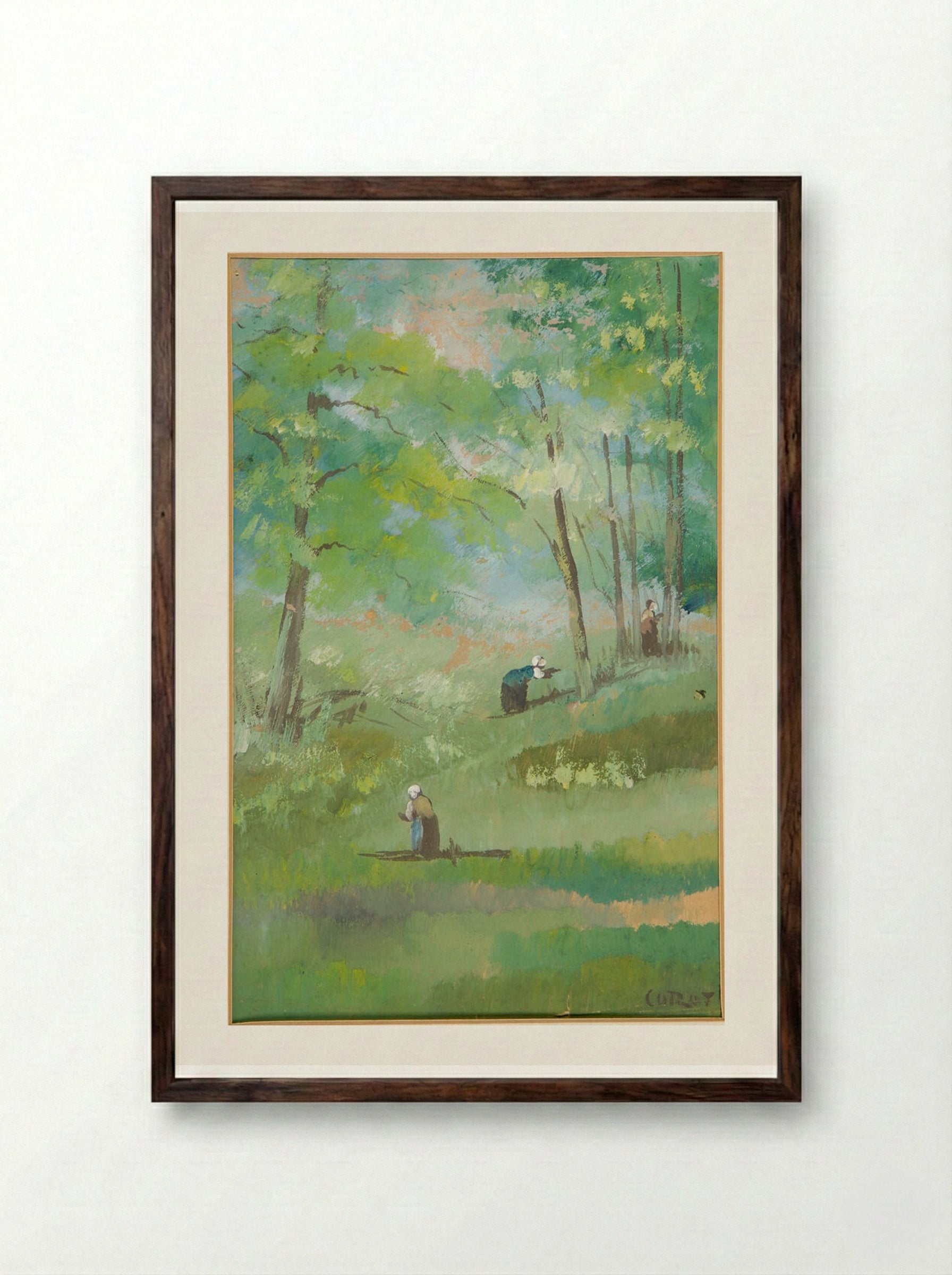 Near Cessieu - Jean-Baptiste-Camille Corot - Framed Print Dark Wood