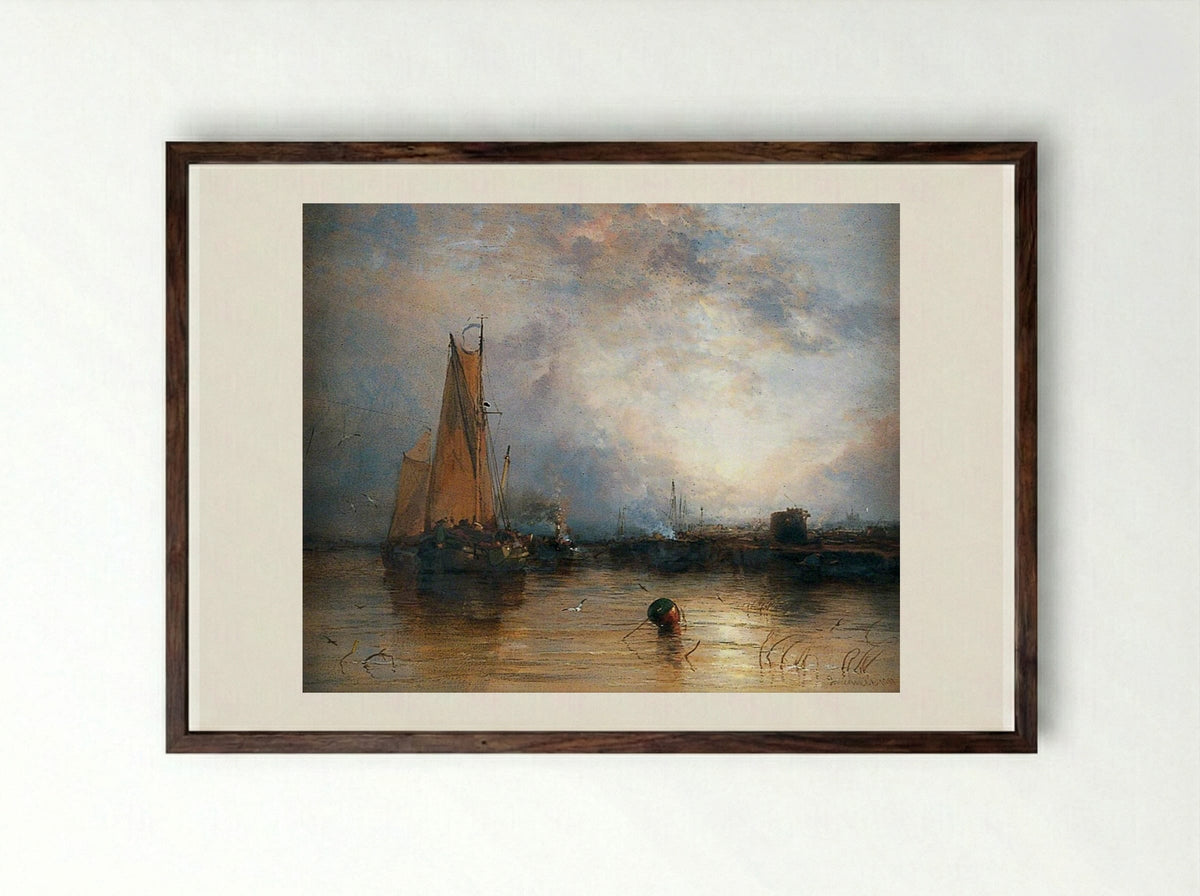 Near Cologne - James Webb - Framed Print Dark Wood