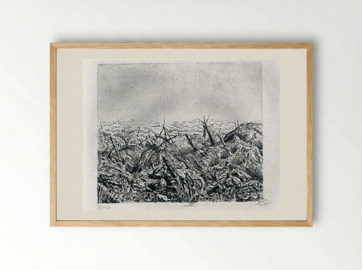 Near Langemarck - Otto Dix - Framed Print Wood