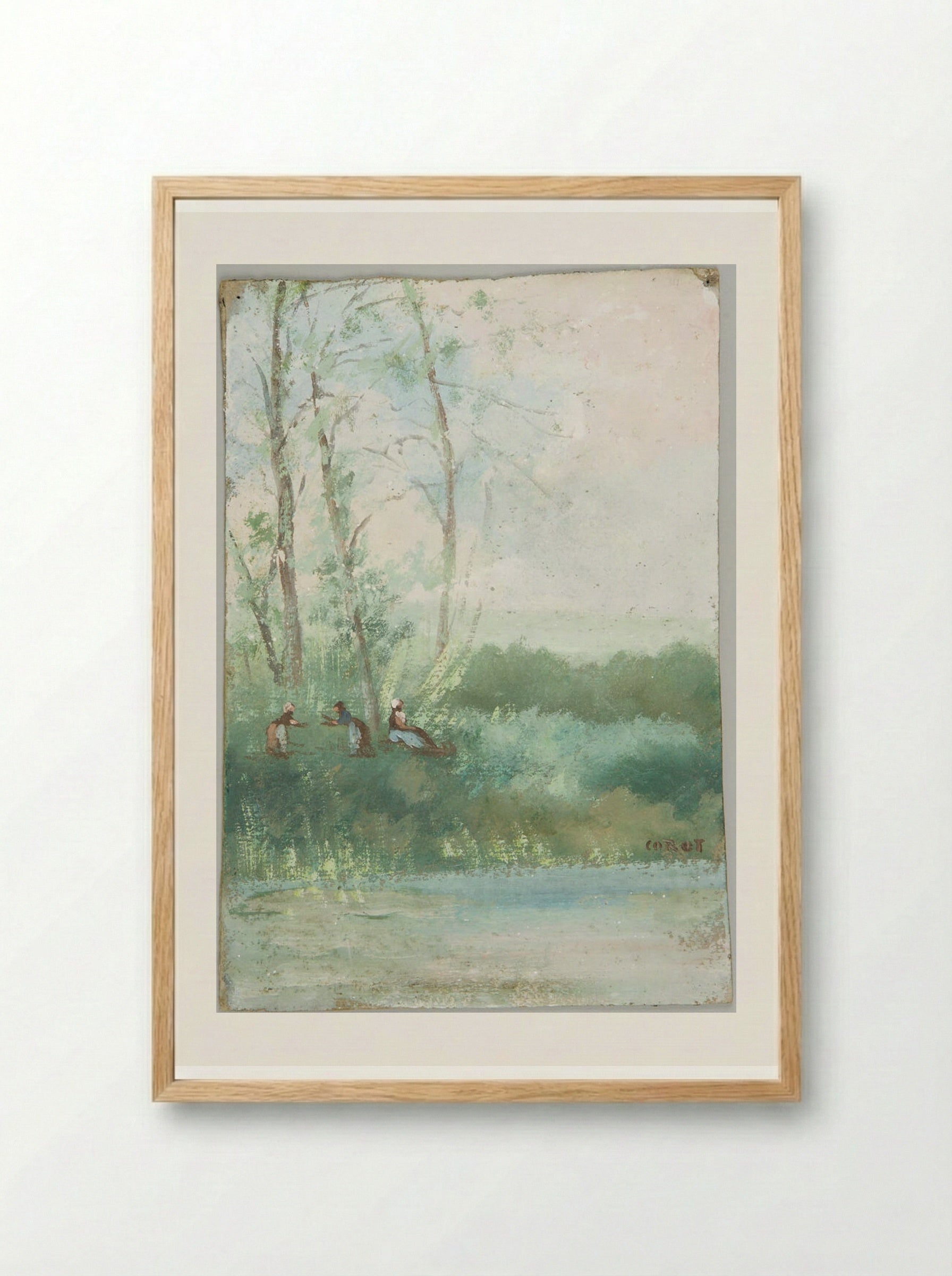 Near Naintre - Jean-Baptiste-Camille Corot - Framed Print Wood