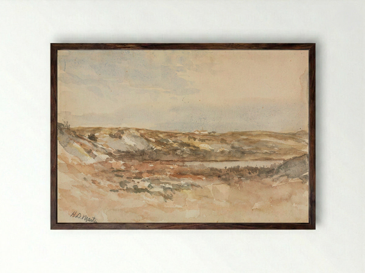 Near Newport - Homer Dodge Martin - Framed Print Dark Wood