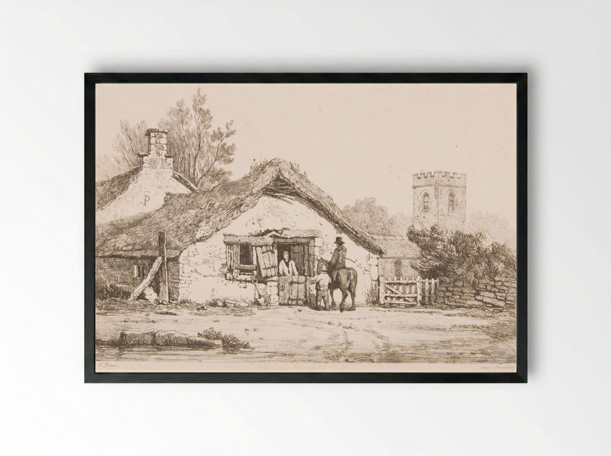 Near Tavistock - Samuel Prout - Framed Print Black