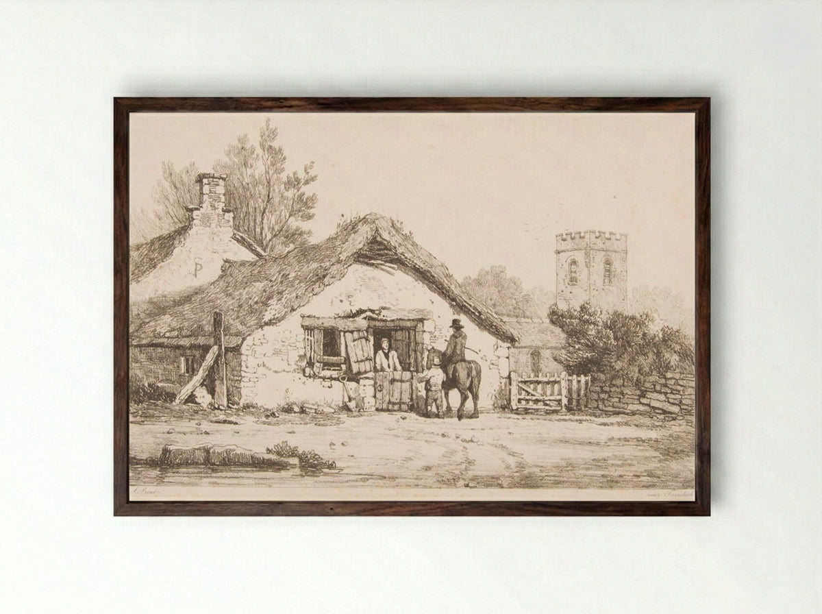 Near Tavistock - Samuel Prout - Framed Print Dark Wood