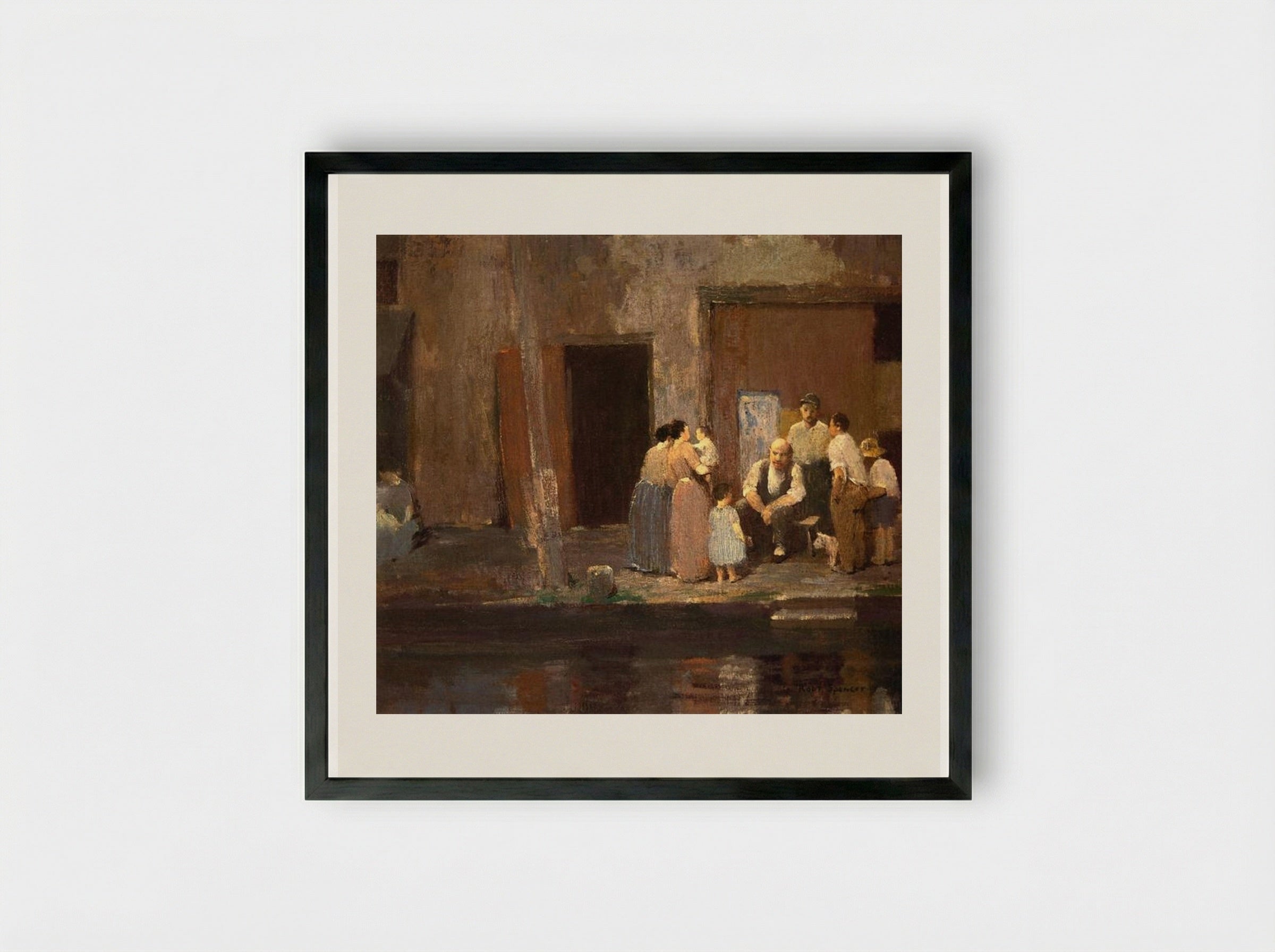 Near the Blacksmith's Shop - Robert Spencer - Framed Print Black
