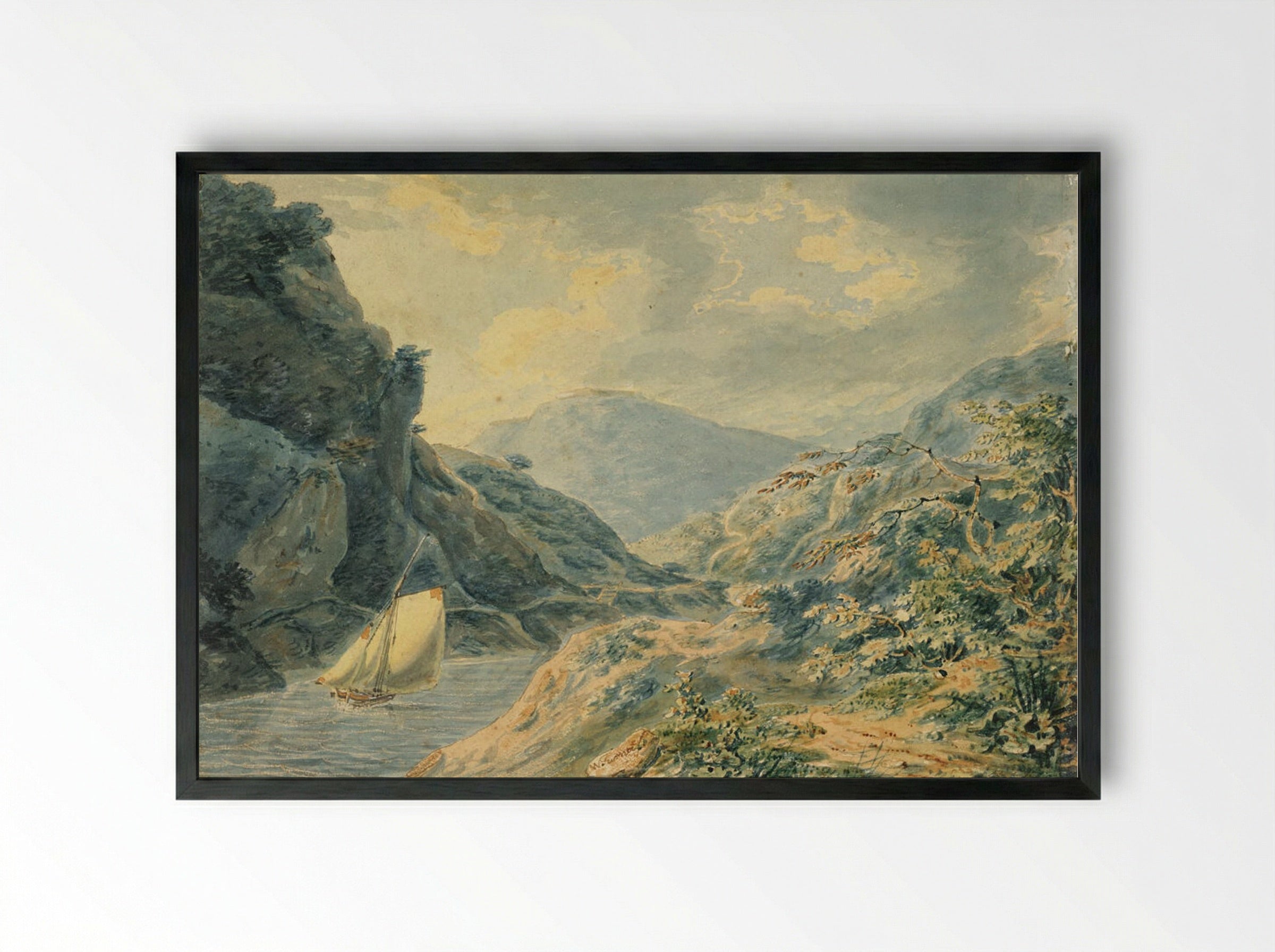 Near the Mouth of the Avon - Joseph Mallord William Turner - Framed Print Black