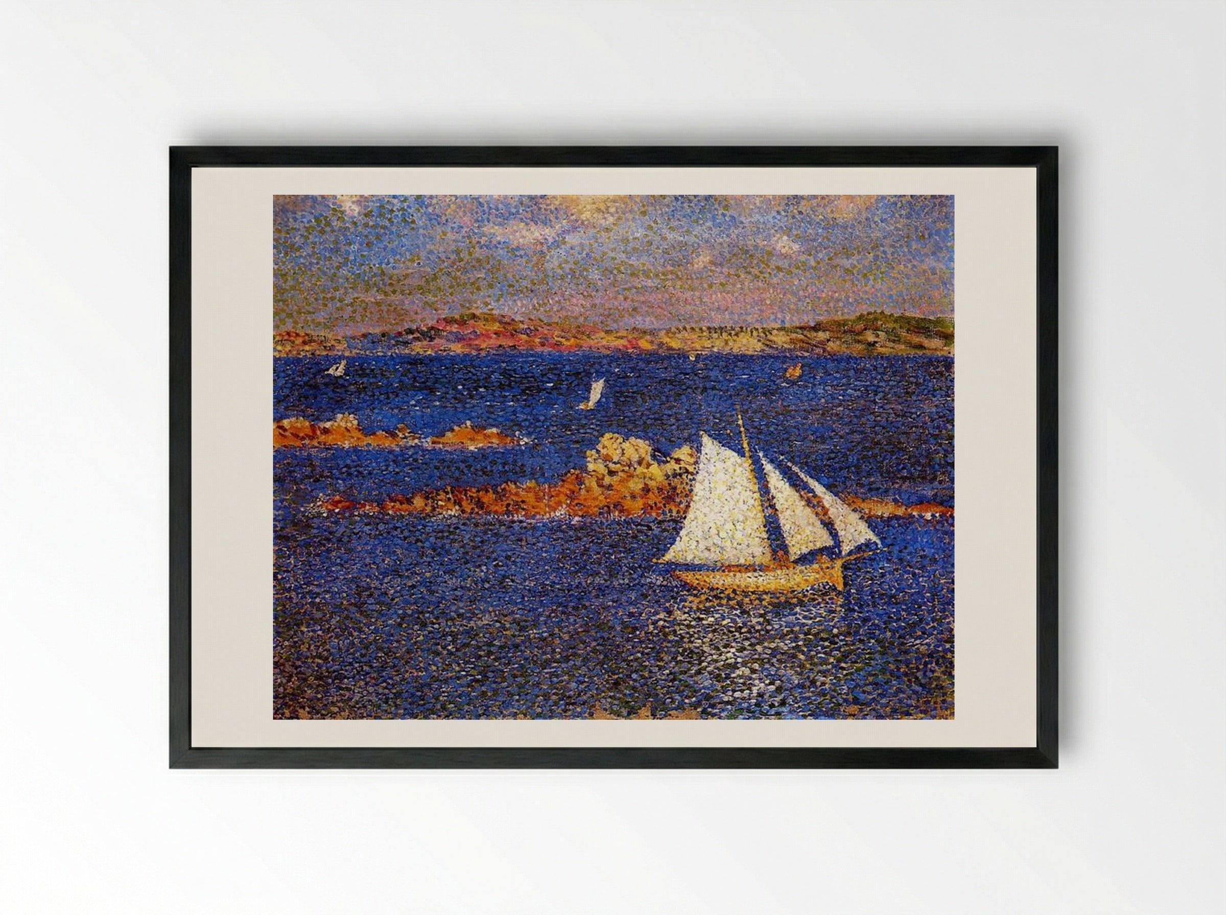 Near the Rocks of Per Kiridec - Théo van Rysselberghe - Framed Print Black