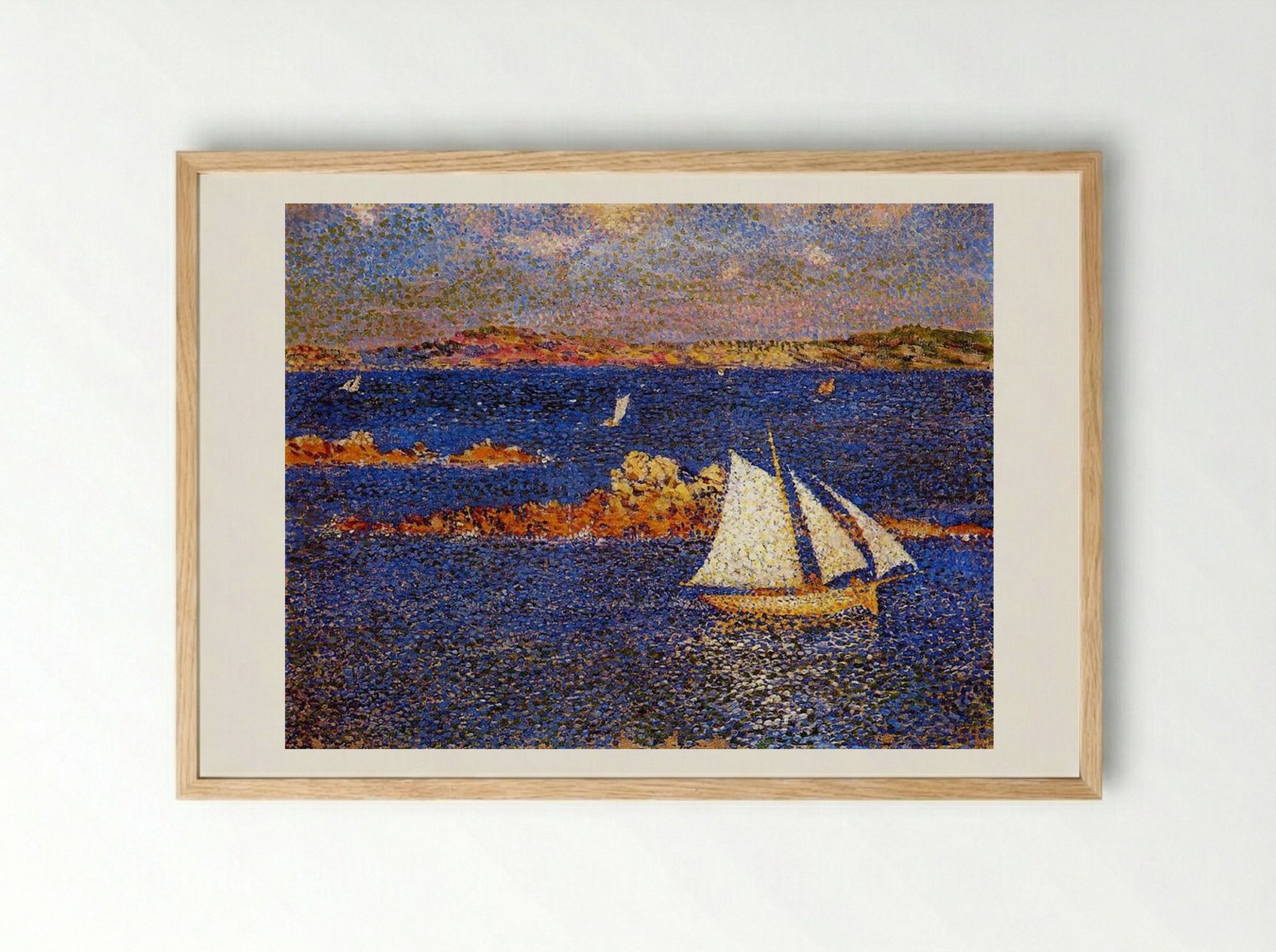 Near the Rocks of Per Kiridec - Théo van Rysselberghe - Framed Print Wood
