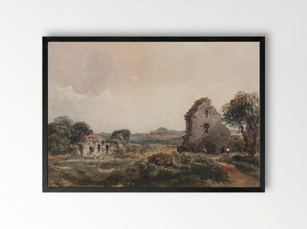 Neath Abbey - Peter De Wint - Framed Print Black