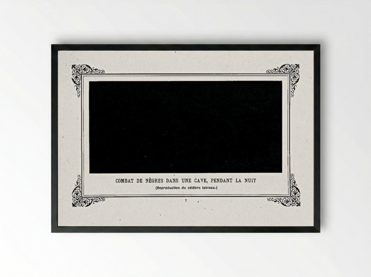 Negroes Fighting in a Tunnel by Night - Alphonse Allais - Framed Print Black