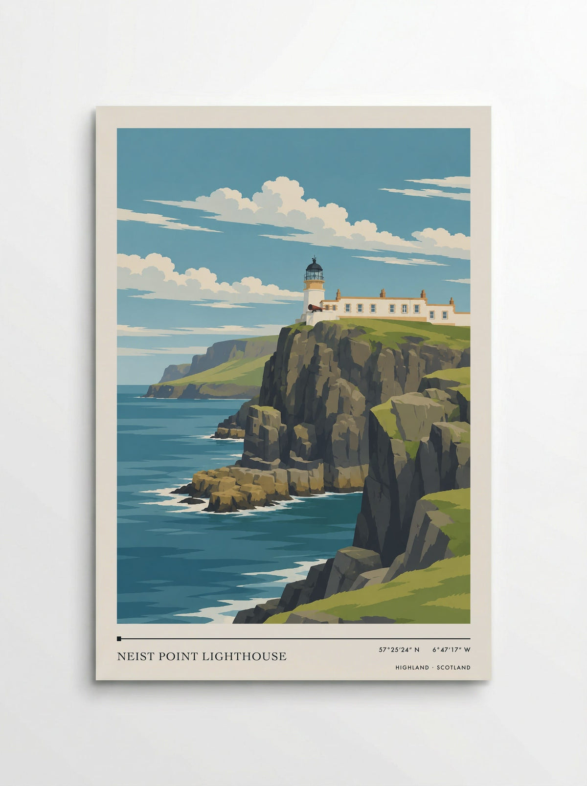 Neist Point Lighthouse, Highland | Travel Poster - Poster