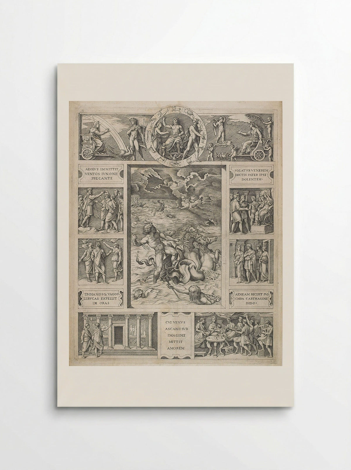 Neptune Quelling the Storm - Marcantonio Raimondi - Poster