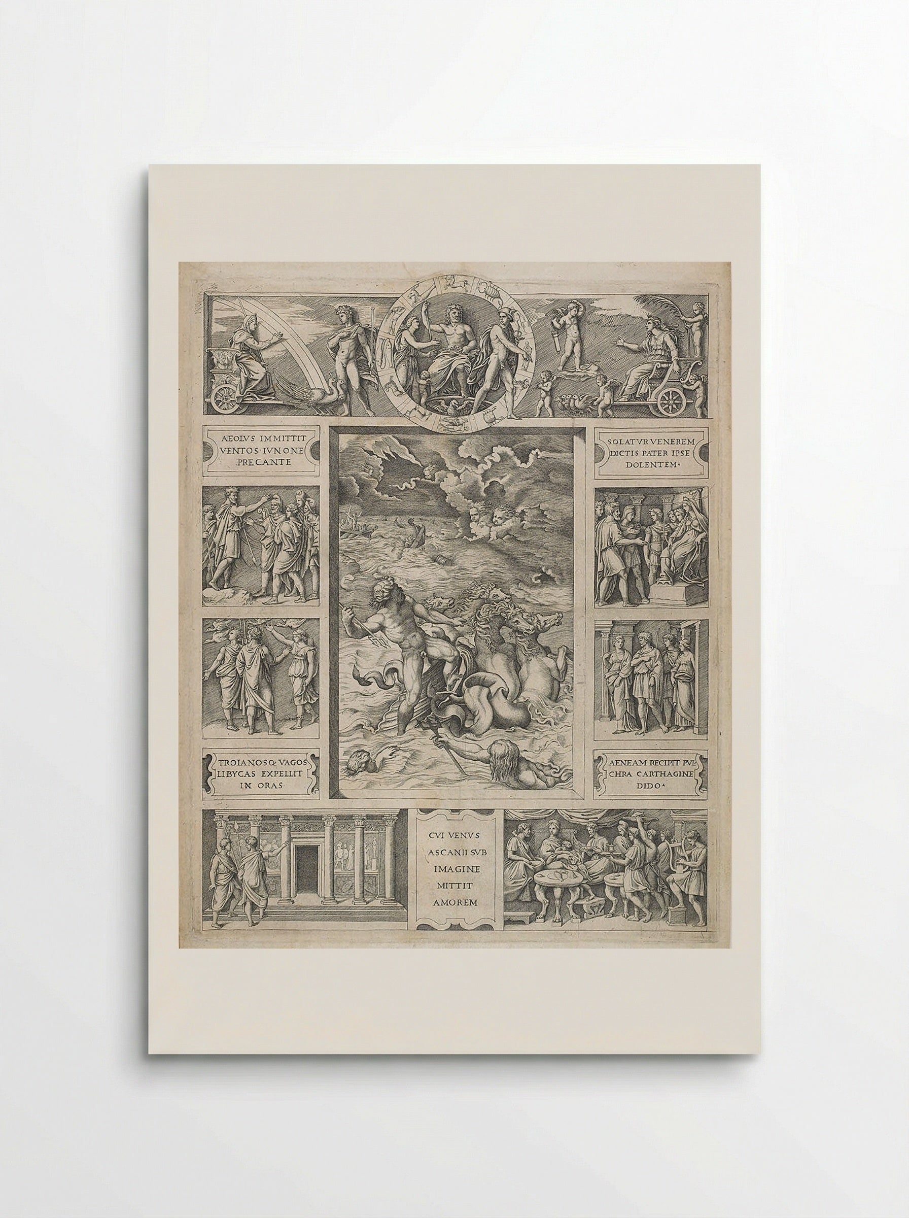 Neptune Quelling the Storm - Marcantonio Raimondi - Poster