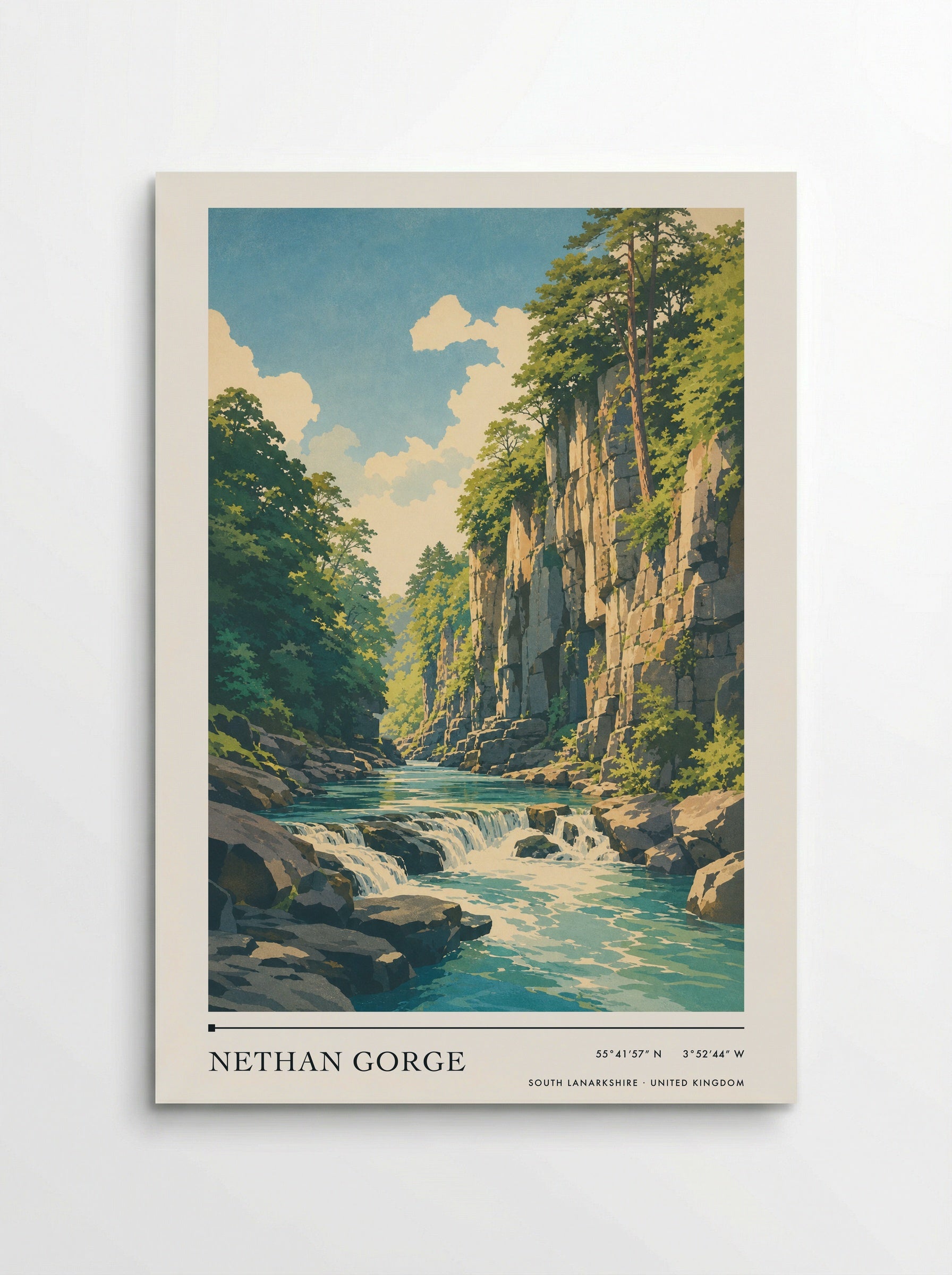 Nethan Gorge South Lanarkshire United Kingdom Travel Poster - Poster