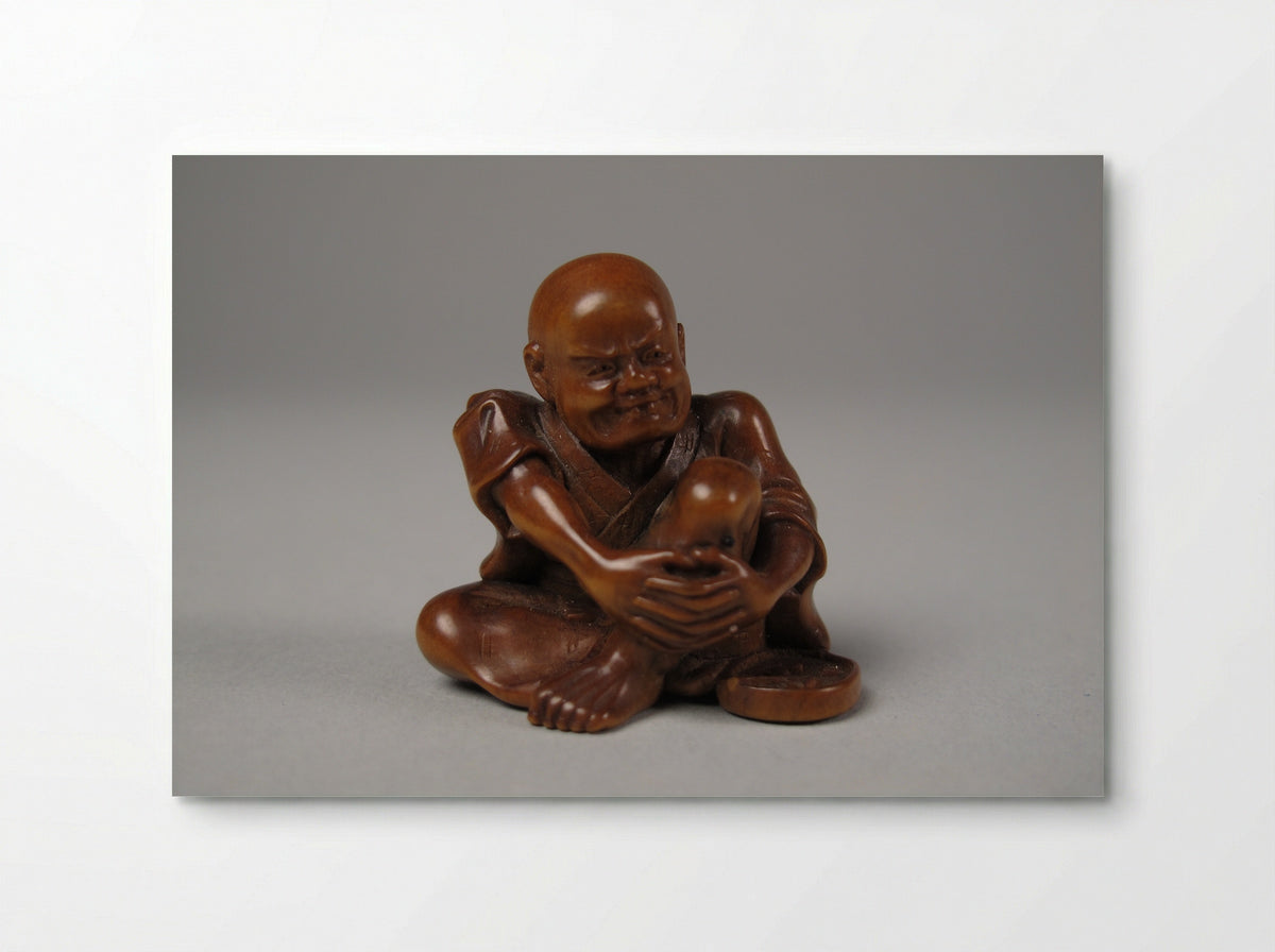 Netsuke (Seated Figure with Bowl) - Fine Art Print - Poster