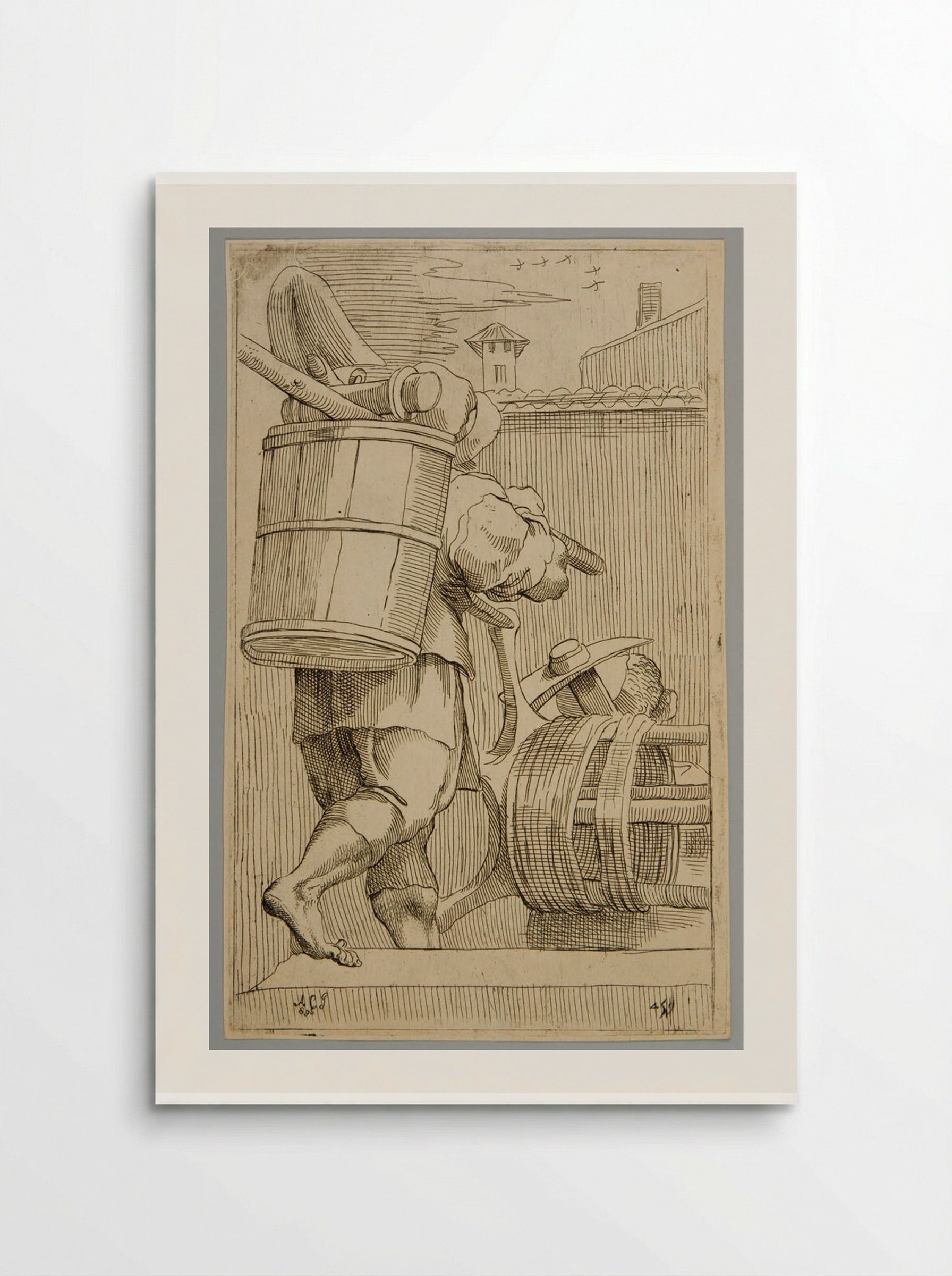 Netta pozzi (Water Well Cleaner), Plate 45 - Simon Guillain - Poster