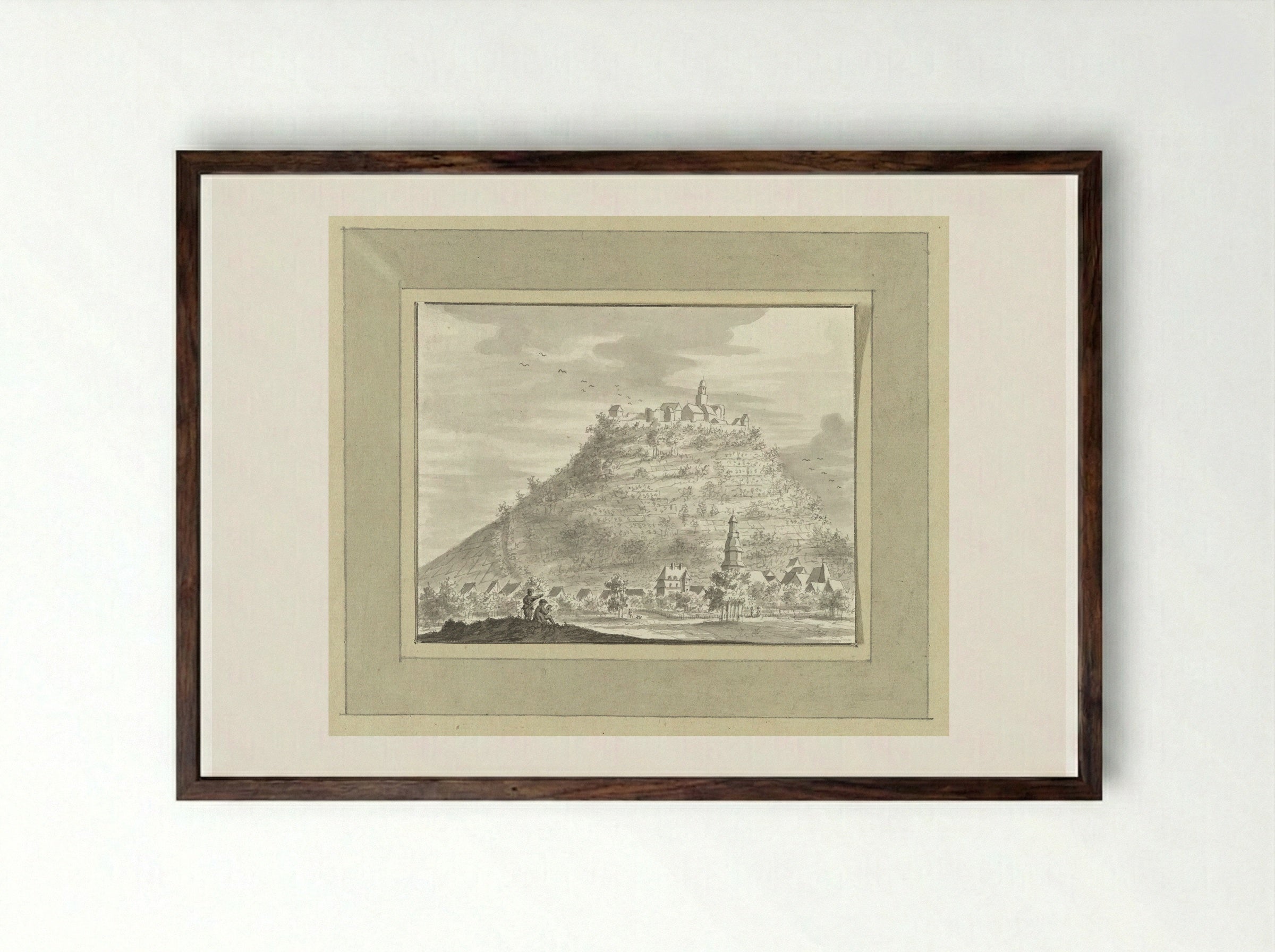 Neustadt en Bremberg in 't Odewald - Ernst Willem Jan Bagelaar - Framed Print Dark Wood