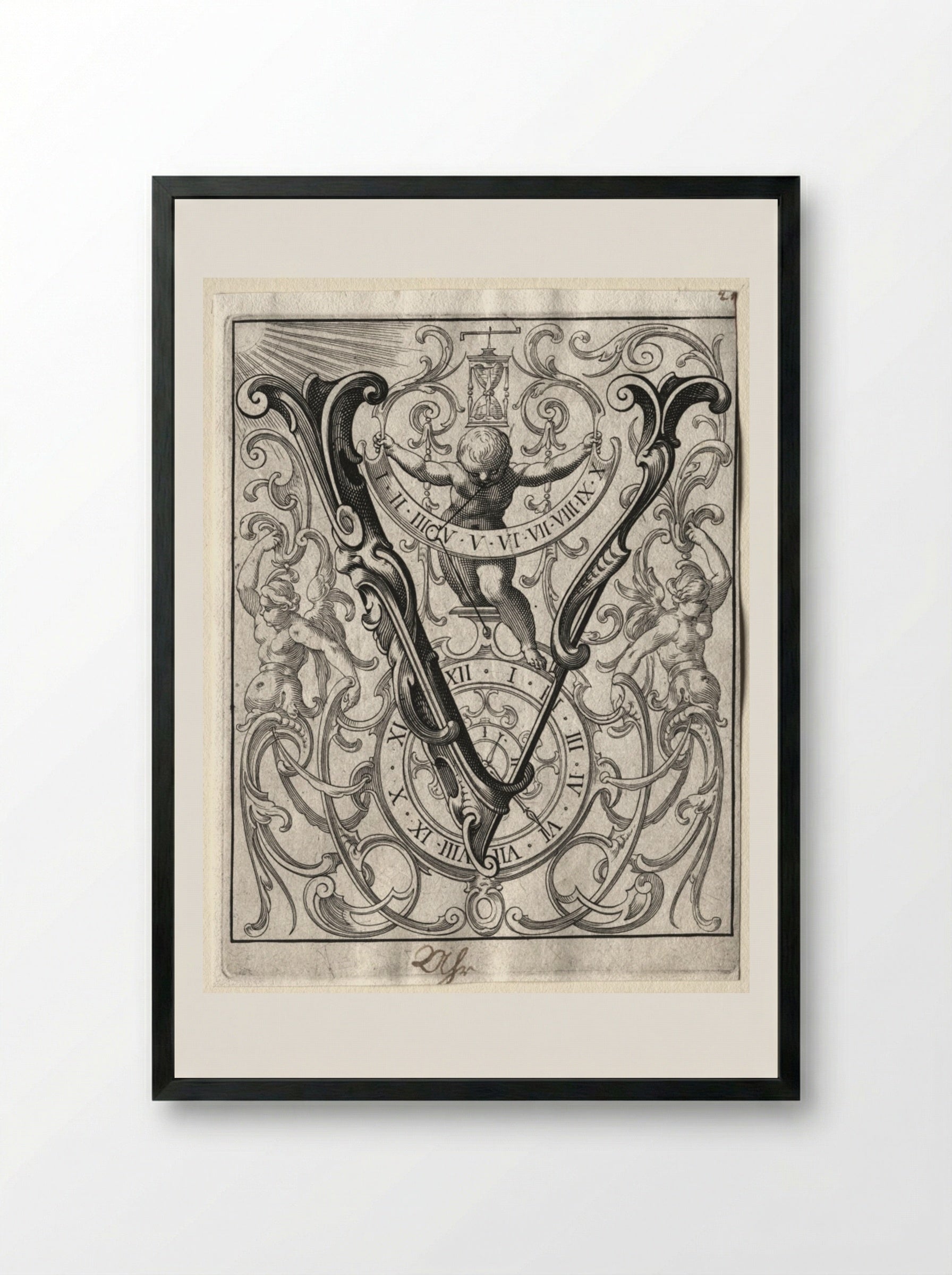 New ABC Booklet: V - Lucas Kilian - Framed Print Black