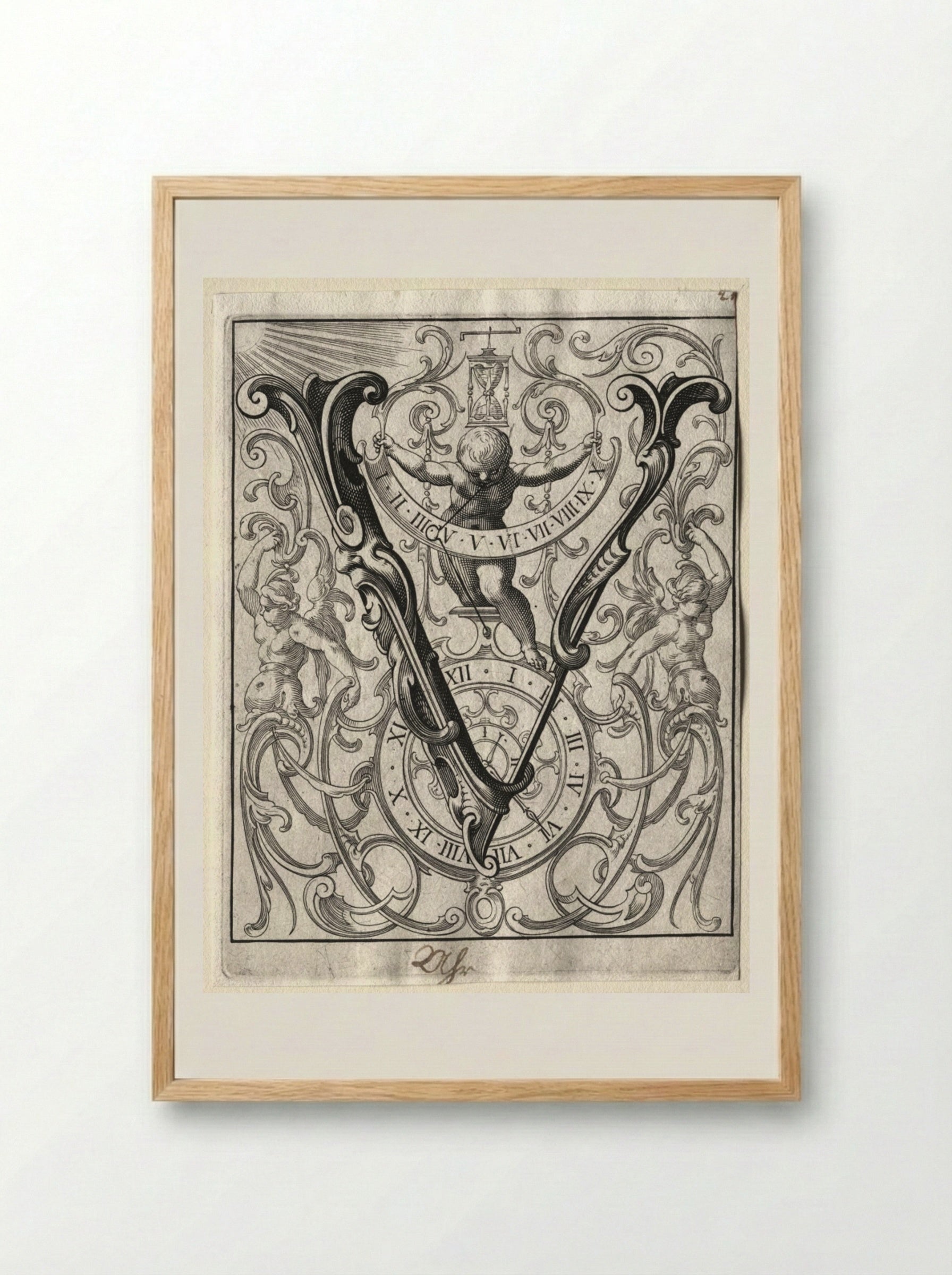 New ABC Booklet: V - Lucas Kilian - Framed Print Wood