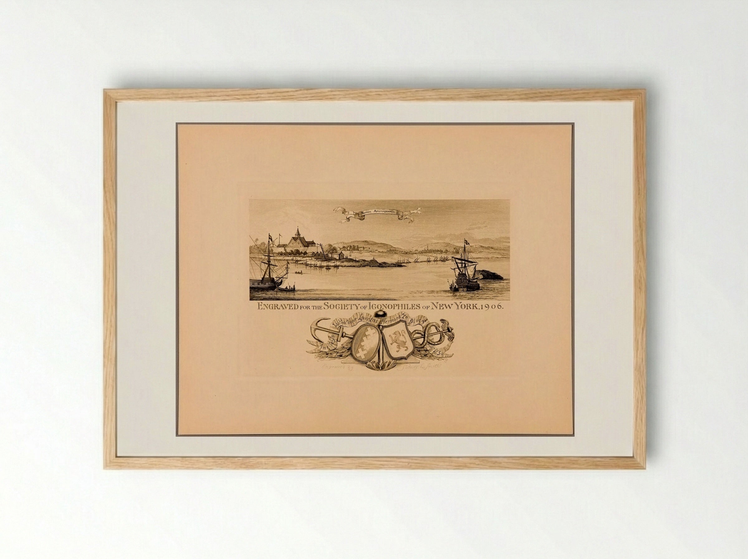 New Amsterdam, about 1650 - Sidney L. Smith - Framed Print Wood