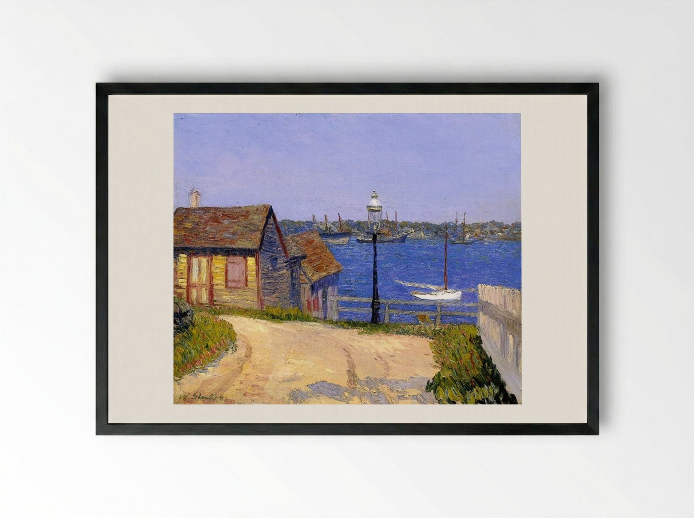 New Castle, New Hampshire - William James Glackens - Framed Print Black