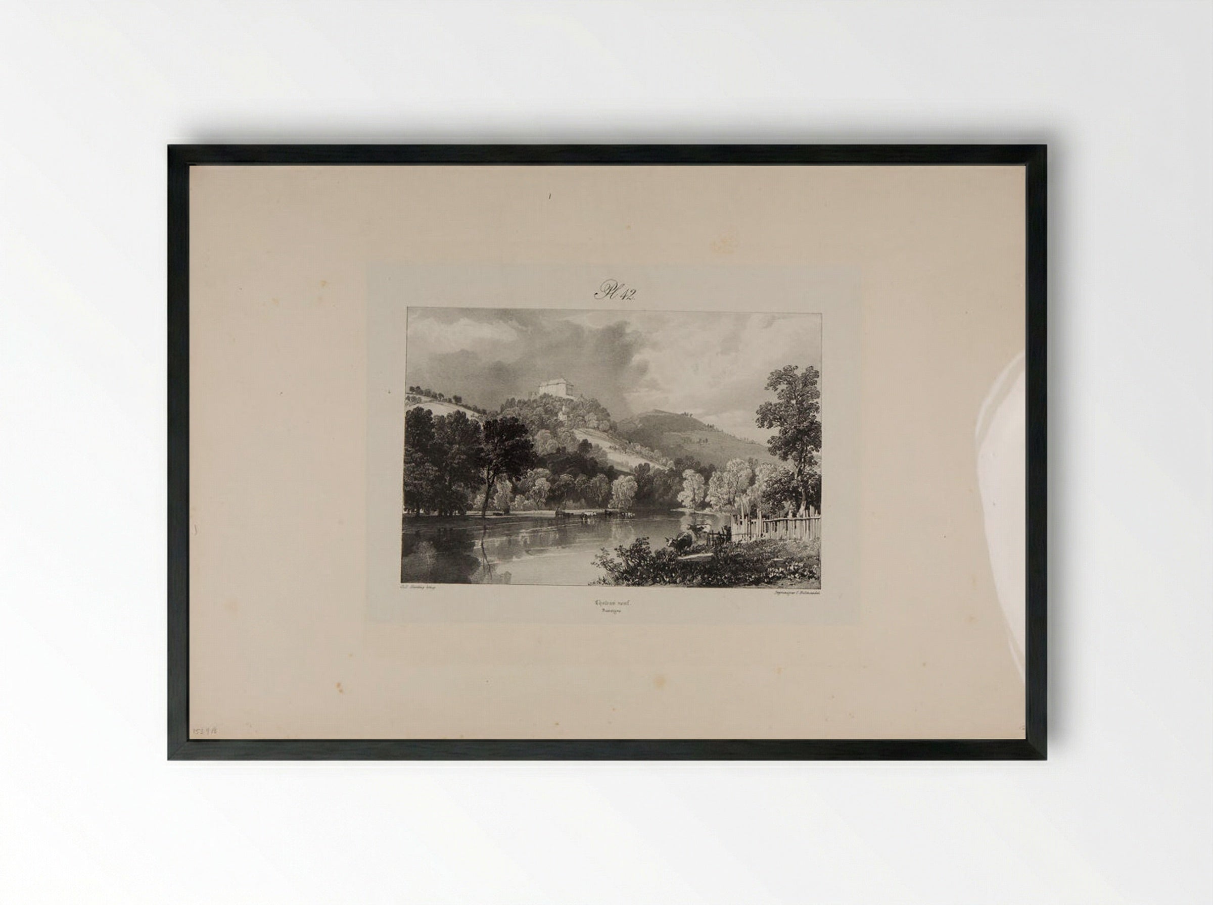 New Castle - James Duffield Harding - Framed Print Black