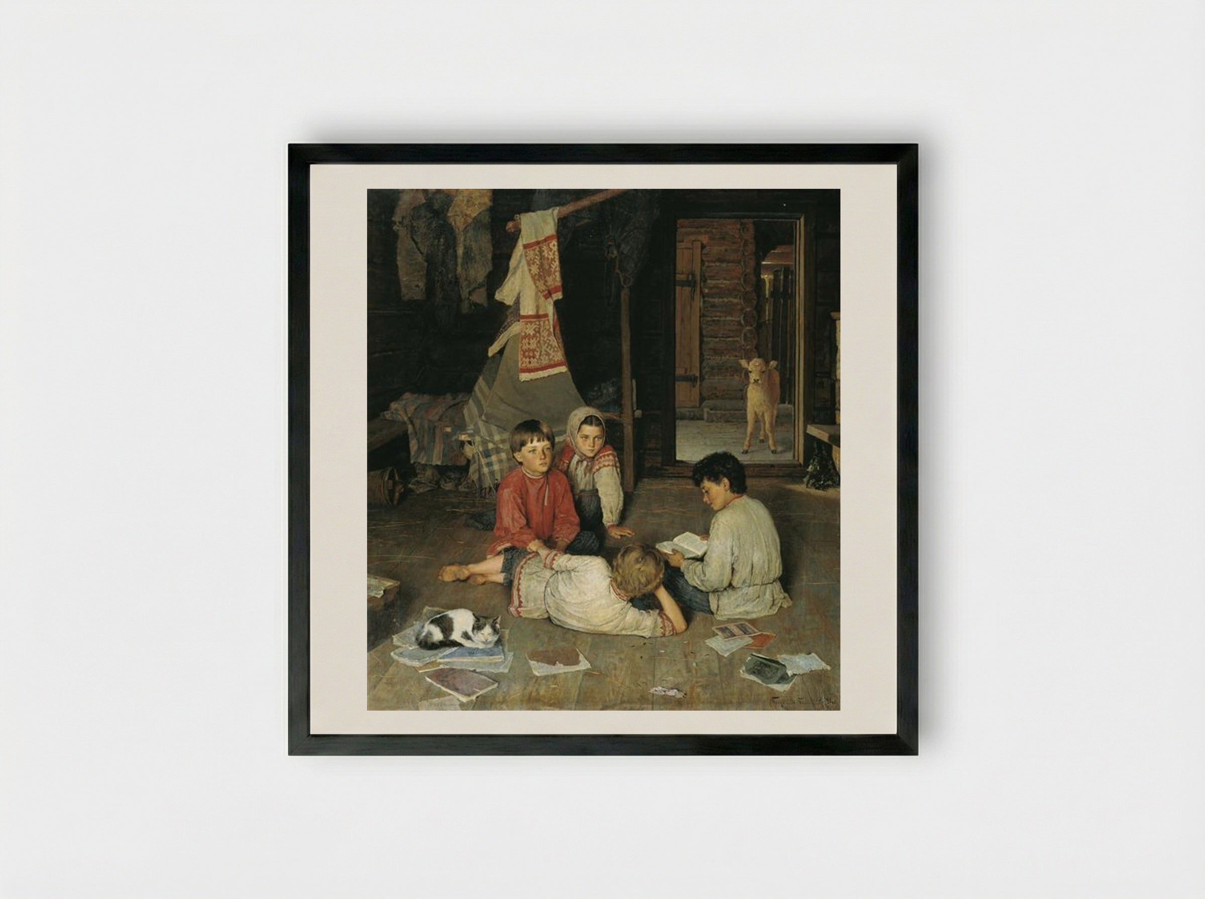 New Fairy Tale - Nikolay Bogdanov-Belsky - Framed Print Black