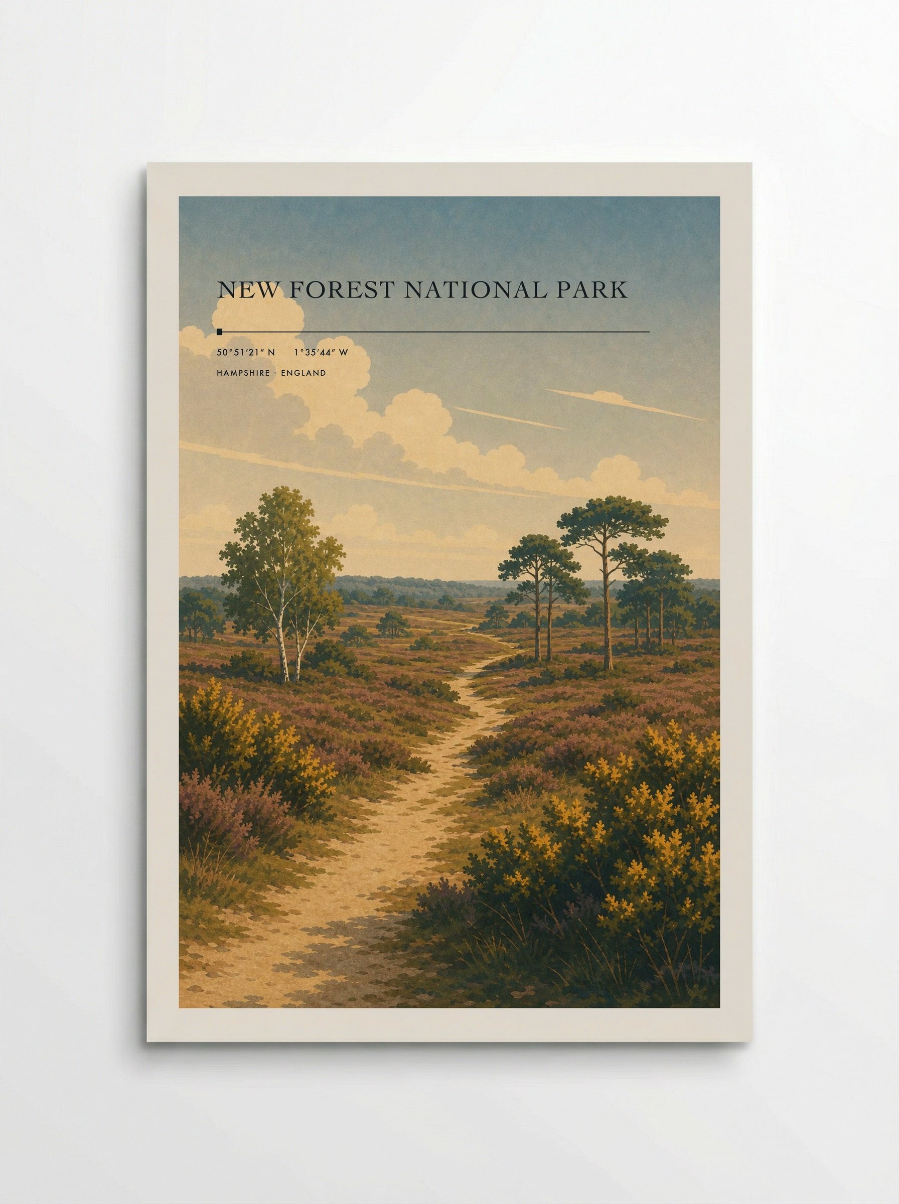 New Forest National Park Hampshire England Travel Poster - Poster