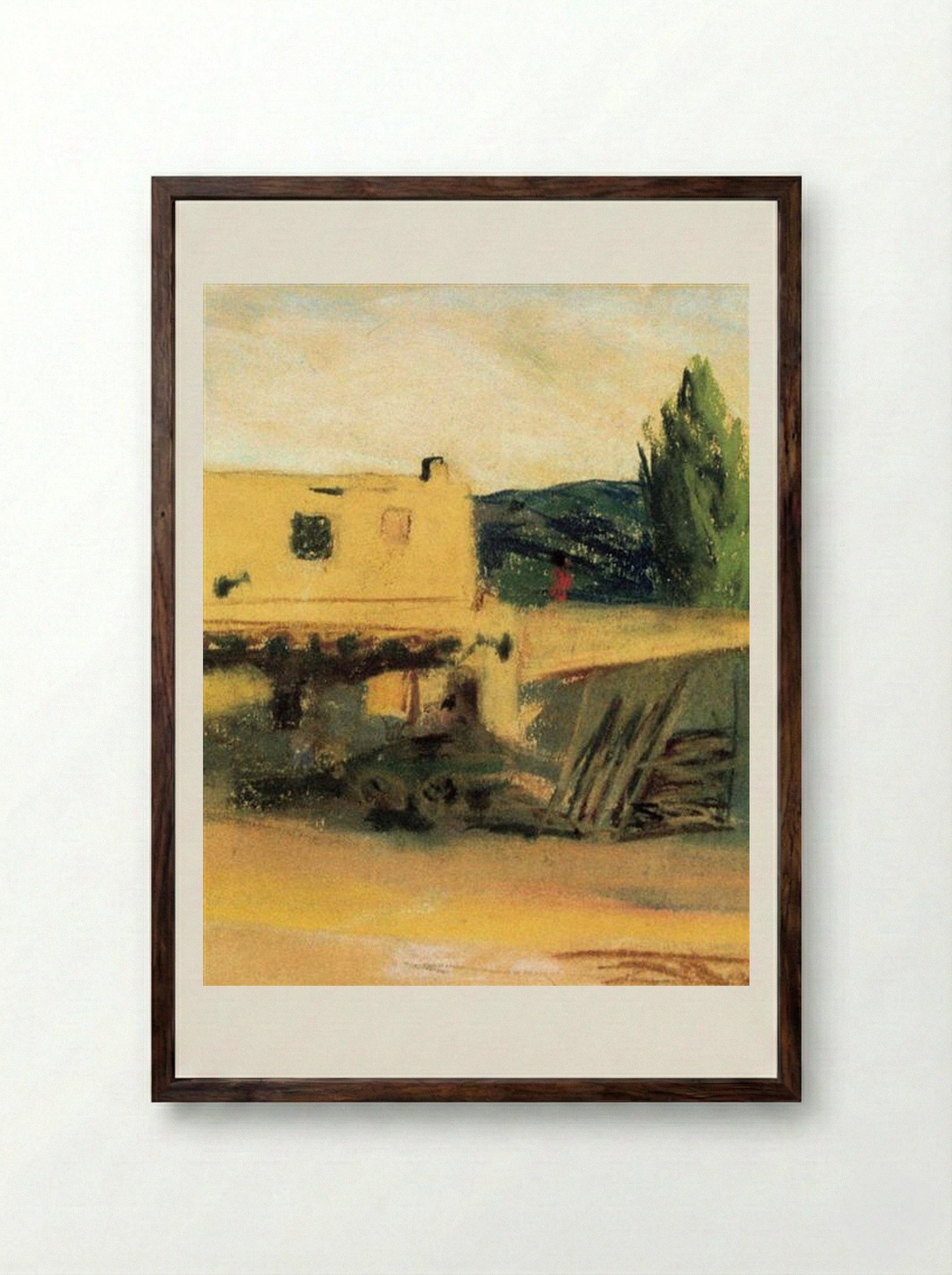 New Mexican Landscape - Robert Henri - Framed Print Dark Wood