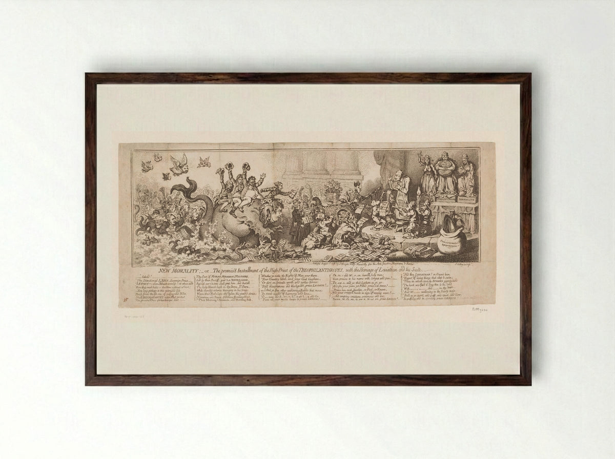 New Morality - James Gillray - Framed Print Dark Wood