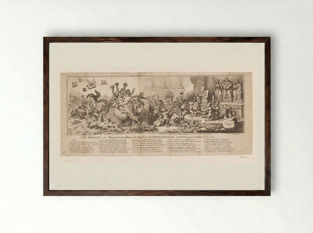 New Morality - James Gillray - Framed Print Dark Wood