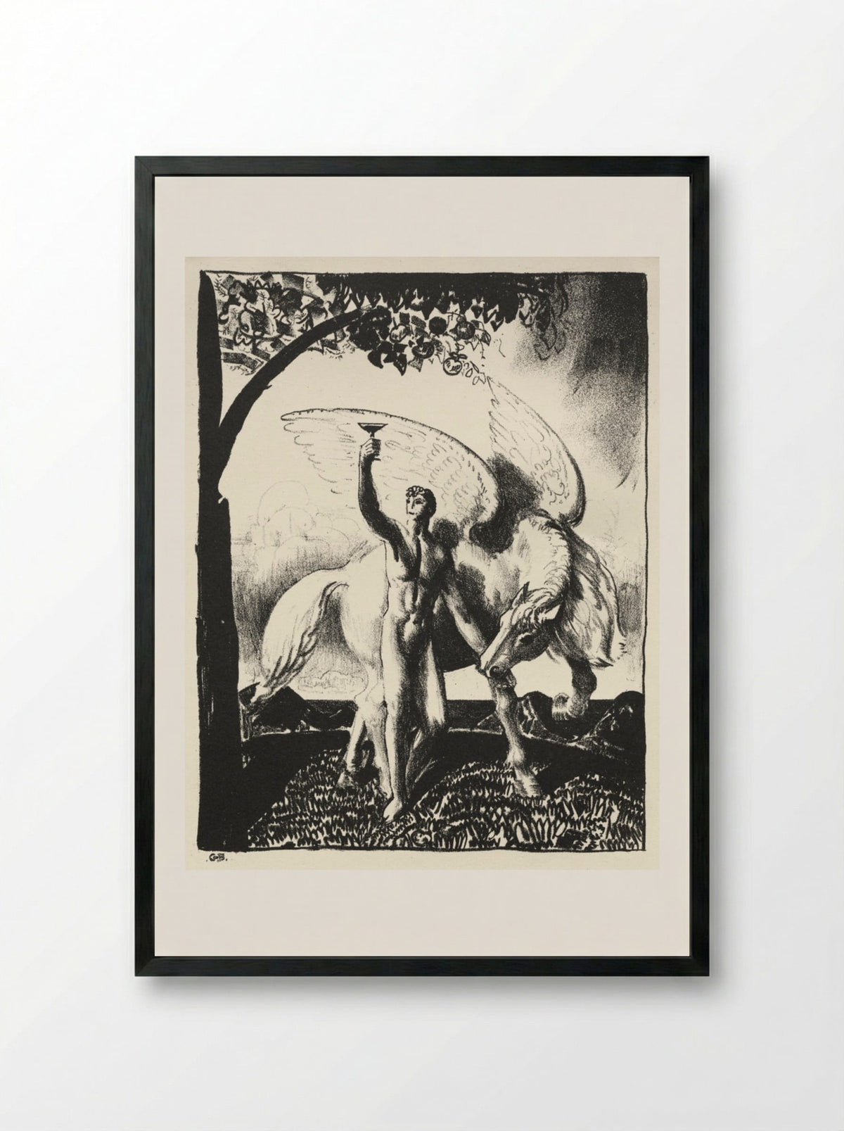 New Society Dinner Card - George Bellows - Framed Print Black