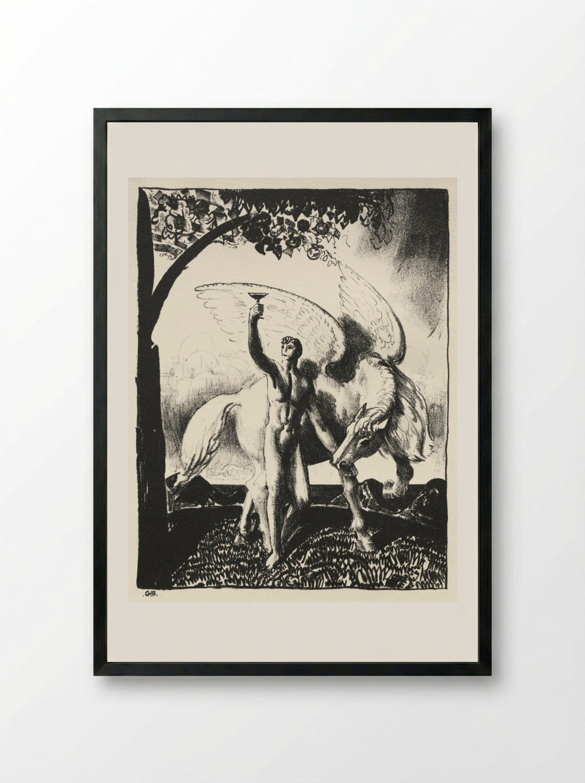 New Society Dinner Card - George Bellows - Framed Print Black