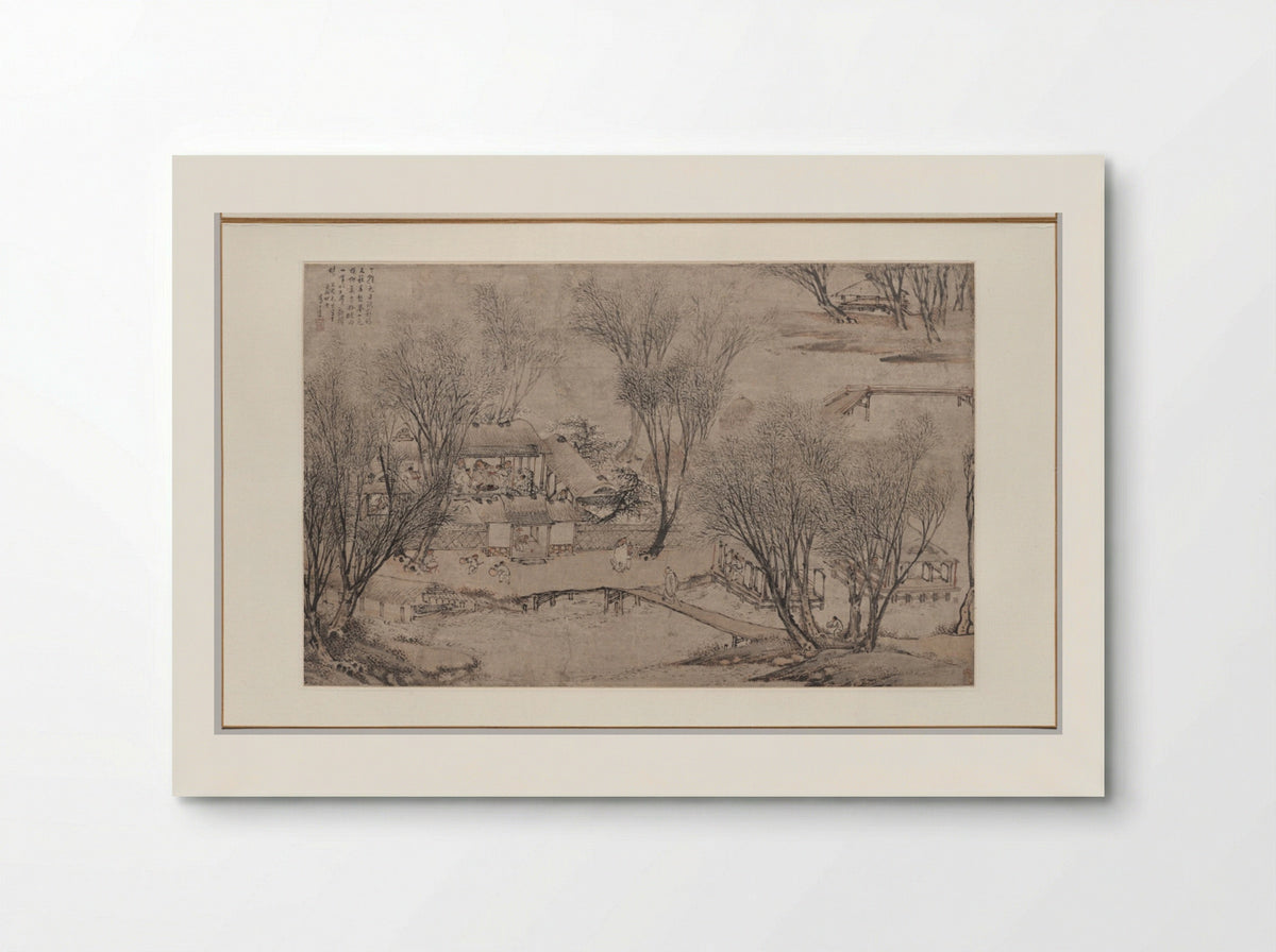 New Year's Day in a Village at Stone Lake - Li Shida - Poster