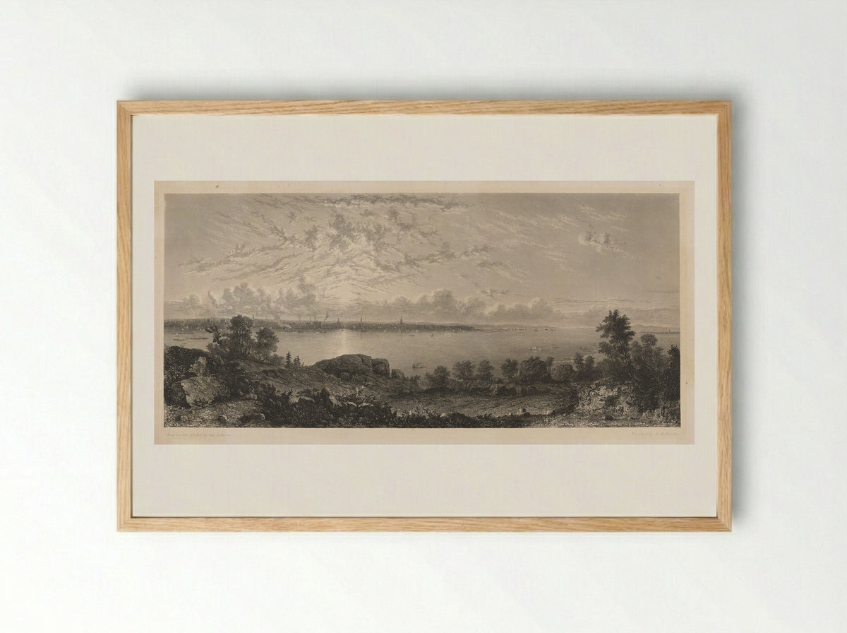 New York Bay - George Loring Brown - Framed Print Wood
