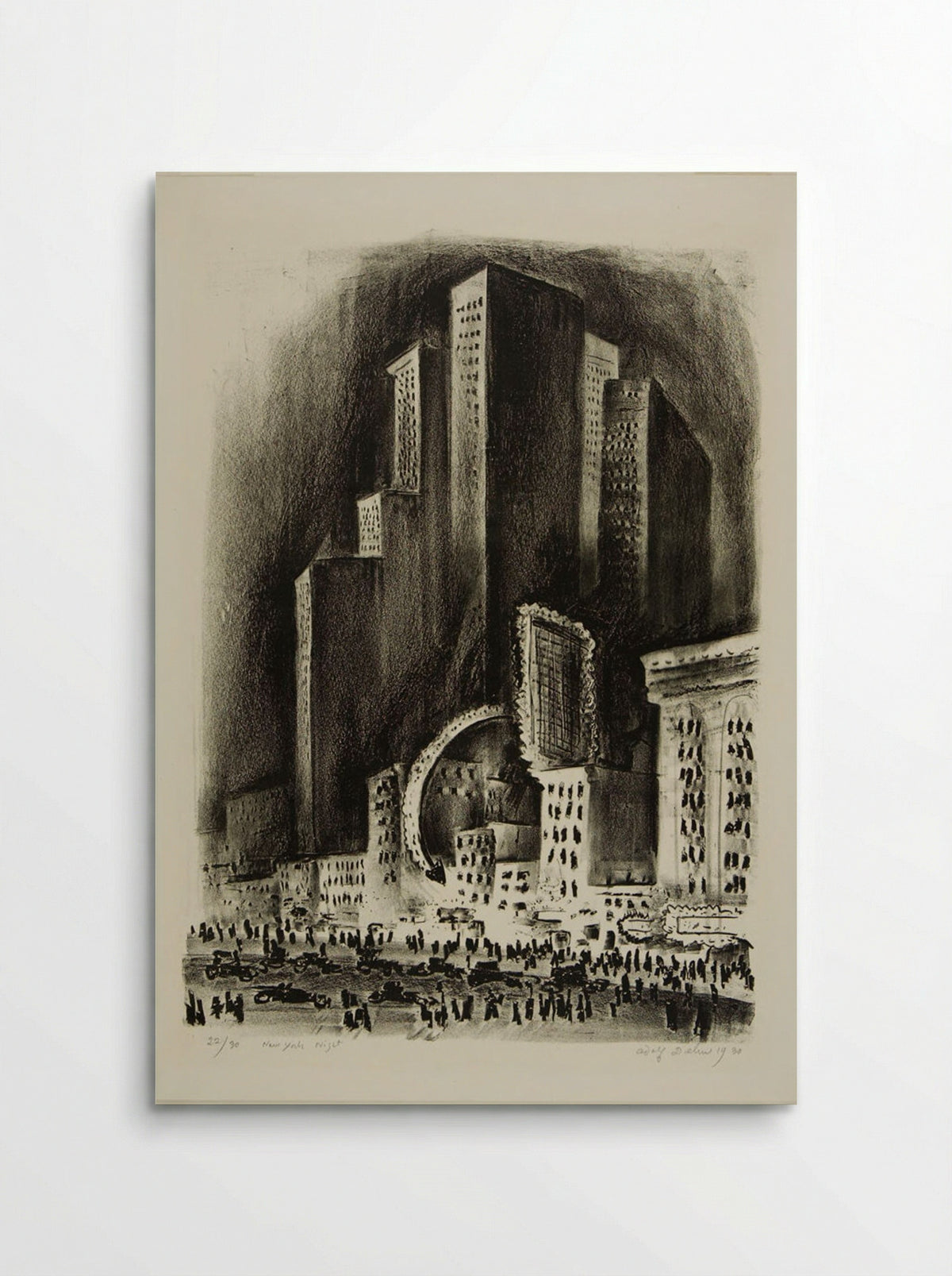 New York Night - Adolph Dehn - Poster