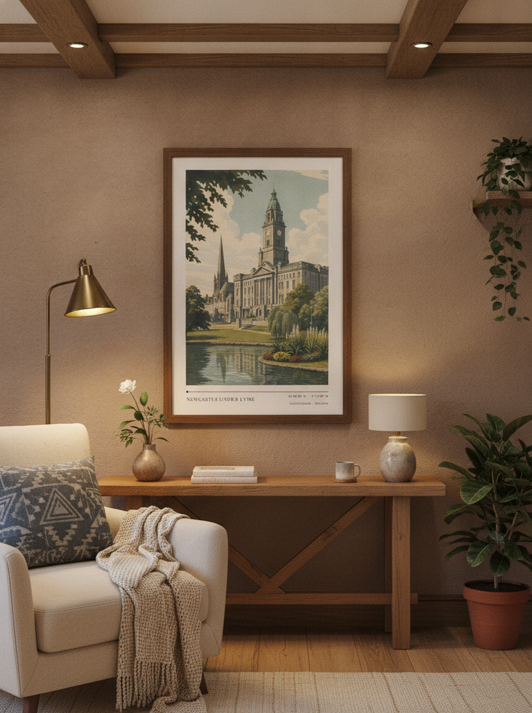 Newcastle under Lyme Staffordshire England Travel Poster - Lifestyle